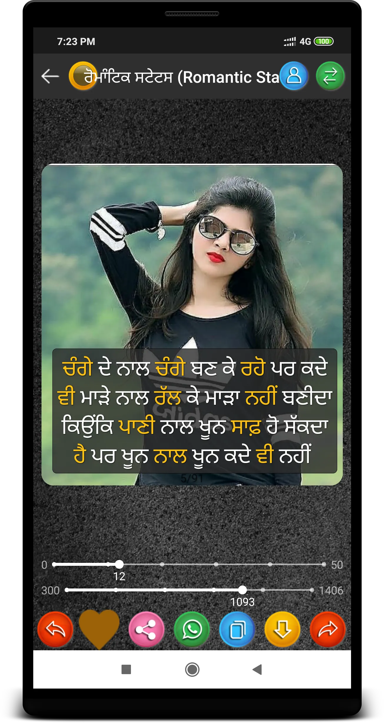 Punjabi Status, ਪੰਜਾਬੀ  Status | Indus Appstore | Screenshot