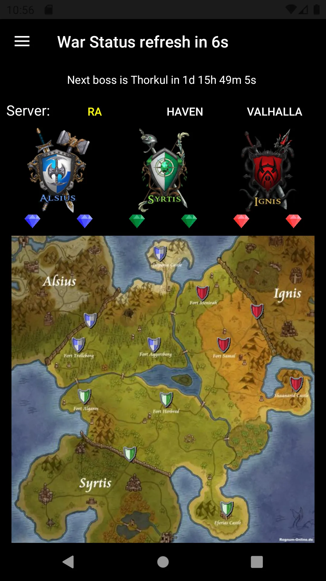 War Status for Regnum | Indus Appstore | Screenshot