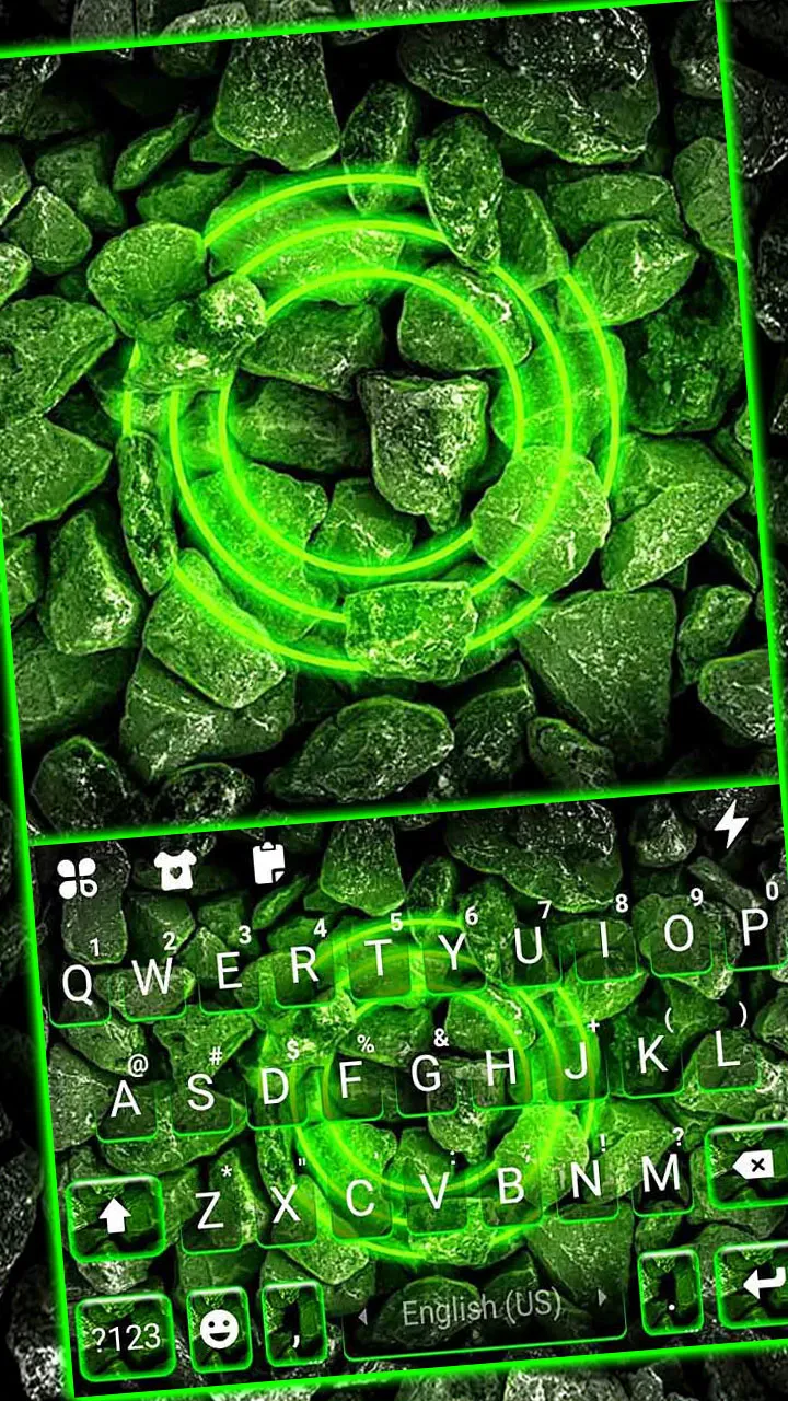 Green Neon Stones Keyboard Bac | Indus Appstore | Screenshot