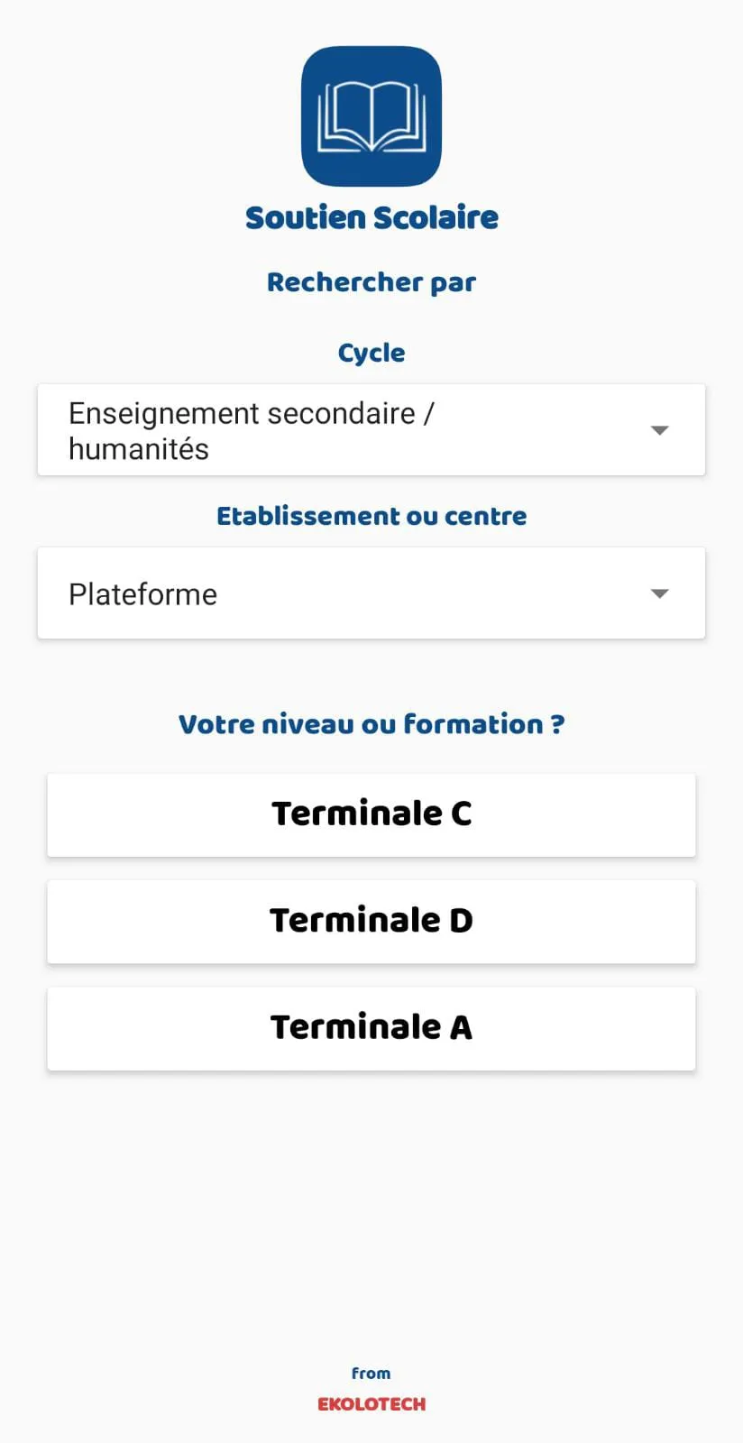 Ekolo Soutien Scolaire | Indus Appstore | Screenshot