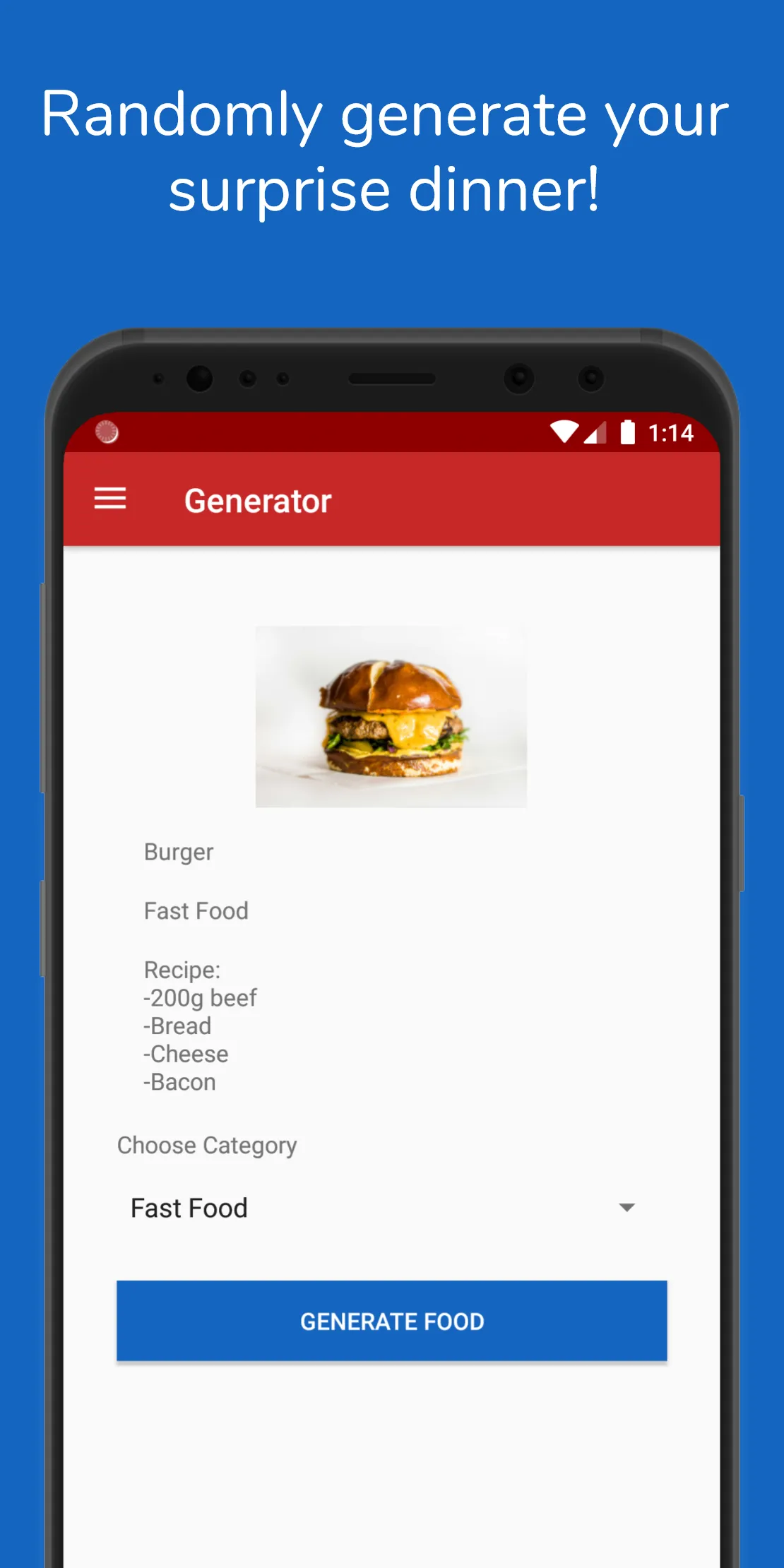 Random Food Generator | Indus Appstore | Screenshot