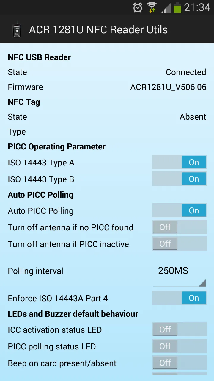 ACR 1281 USB NFC Reader Utils | Indus Appstore | Screenshot