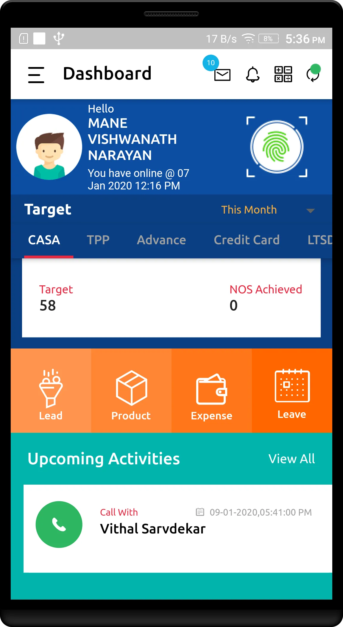 Saraswat Bank Salesfokuz | Indus Appstore | Screenshot