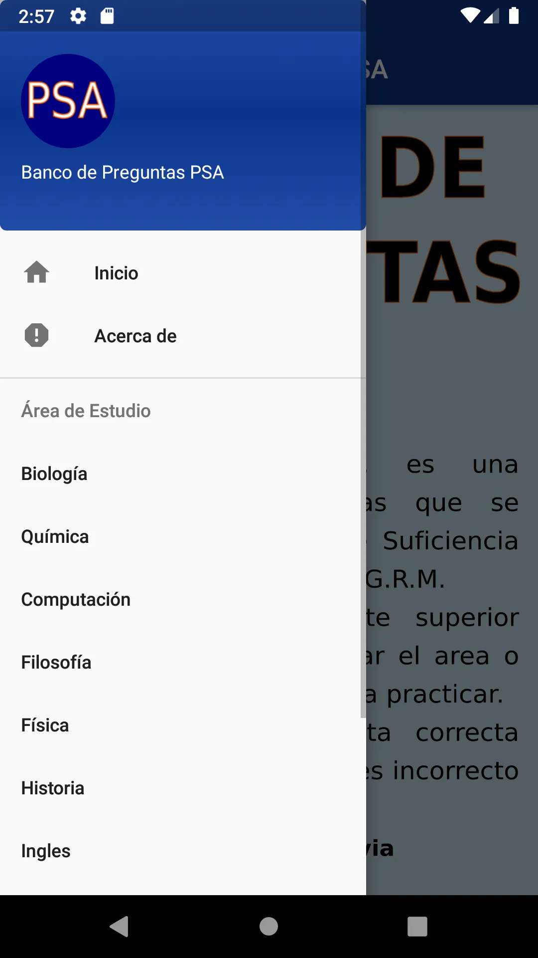 Banco de Preguntas PSA | Indus Appstore | Screenshot