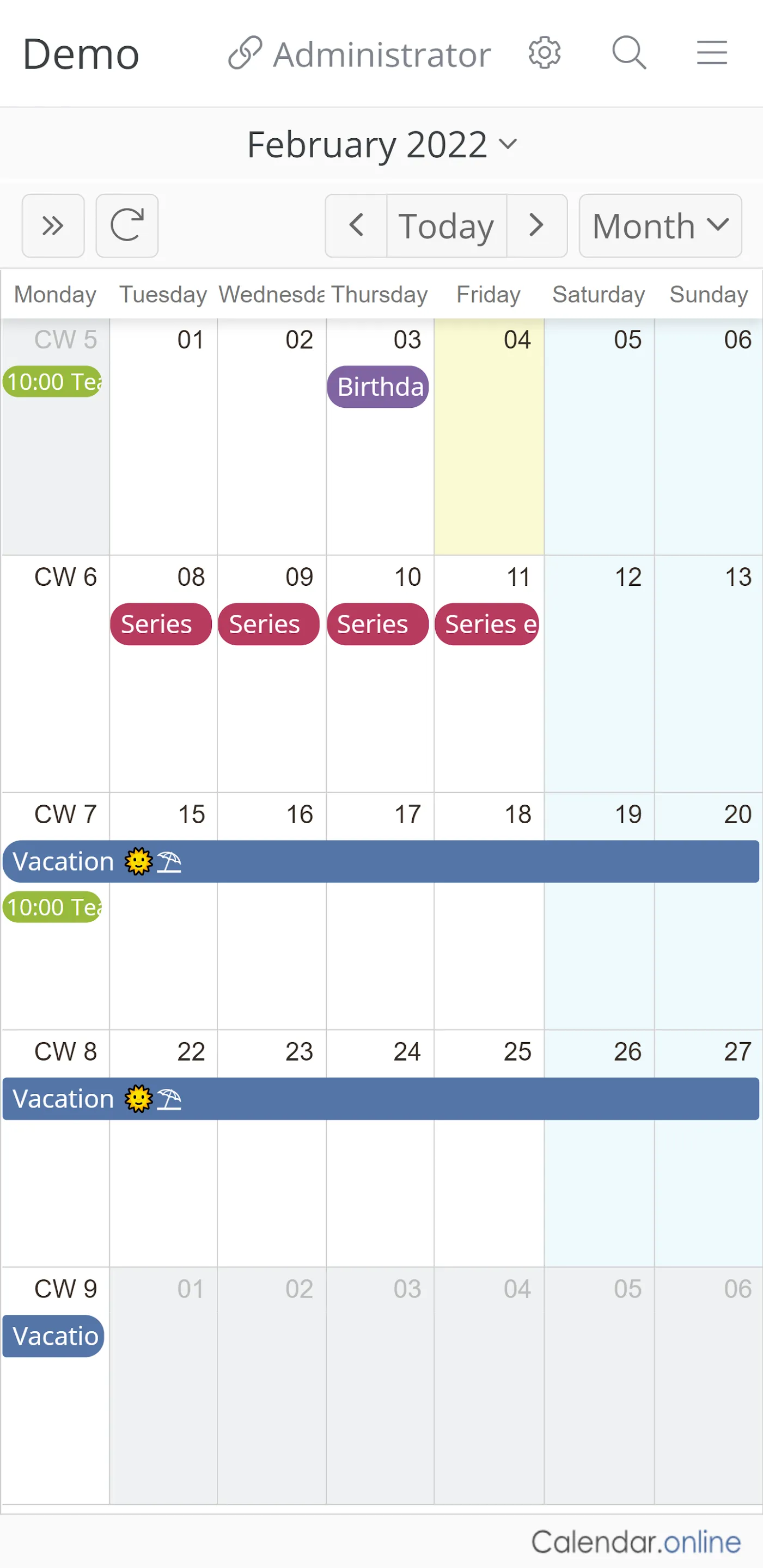 Calendar.online | Indus Appstore | Screenshot