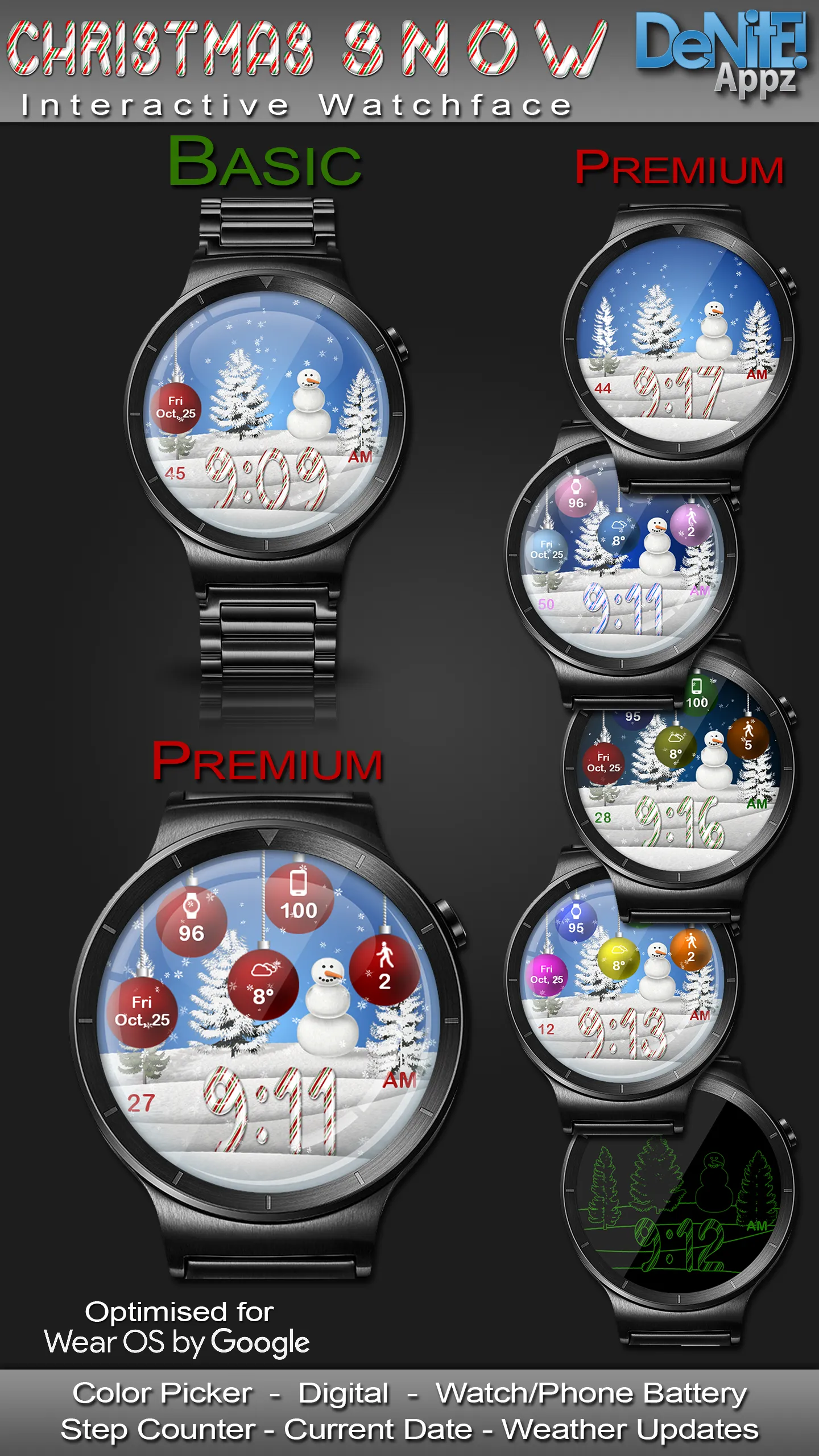 Christmas Snow HD Watch Face | Indus Appstore | Screenshot