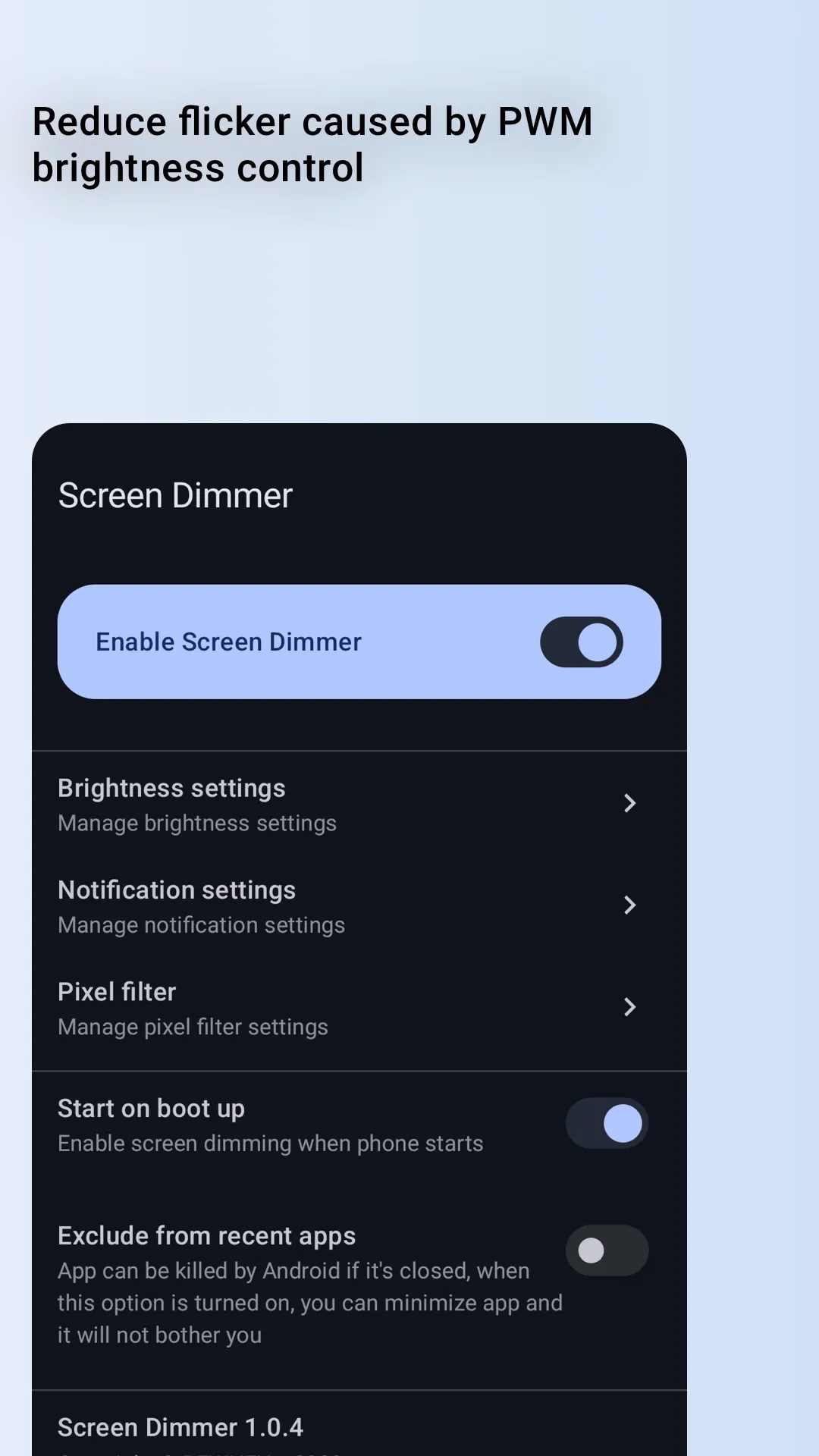 Screen Dimmer — Reduce flicker | Indus Appstore | Screenshot