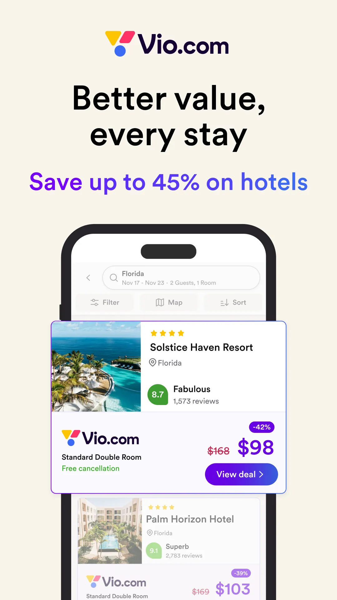 Vio.com: Hotels & travel deals | Indus Appstore | Screenshot