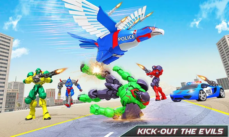 Flying Eagle Robot Car Games | Indus Appstore | Screenshot