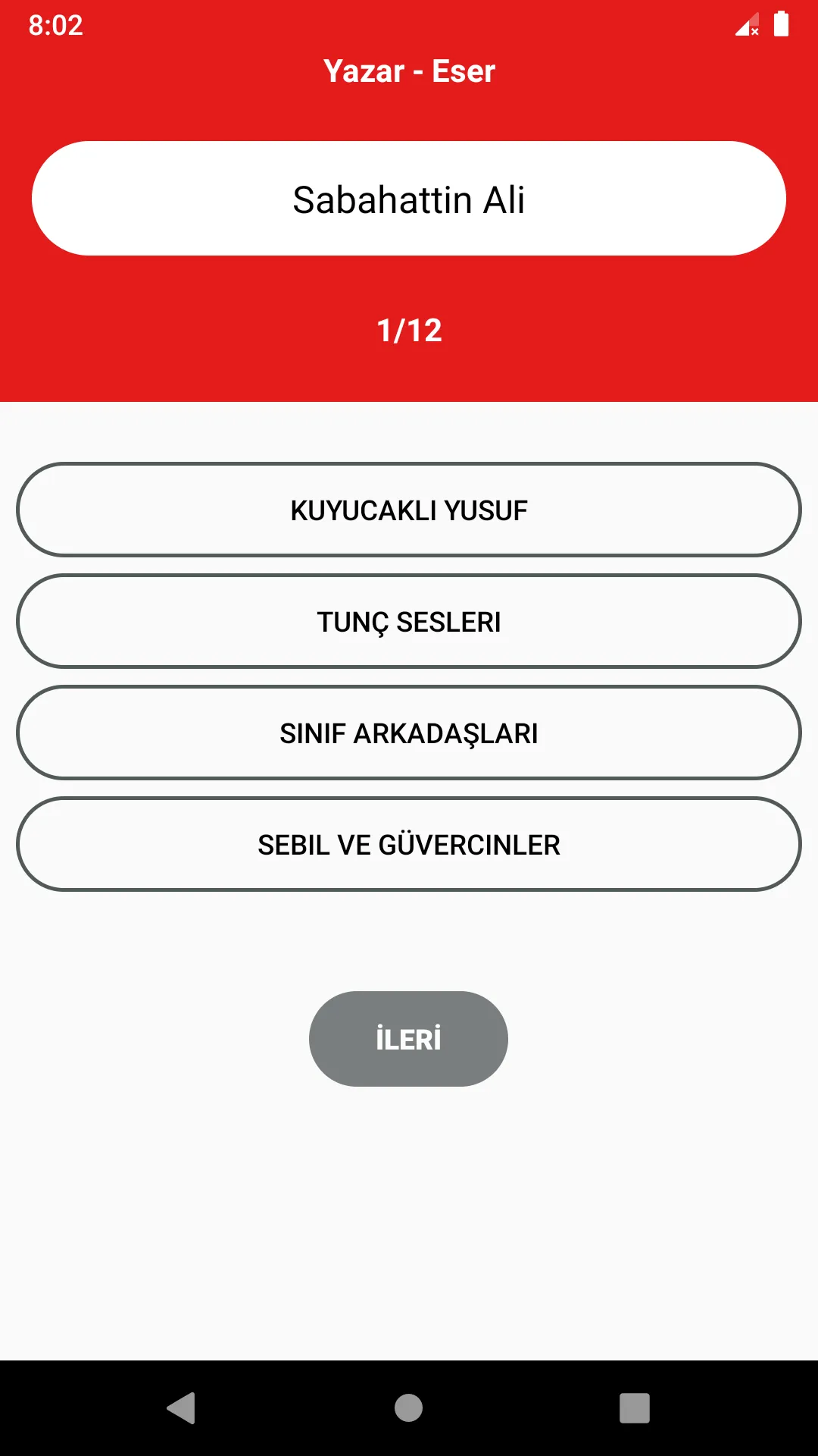 Yazar Eser Oyunu  AYT Edebiyat | Indus Appstore | Screenshot