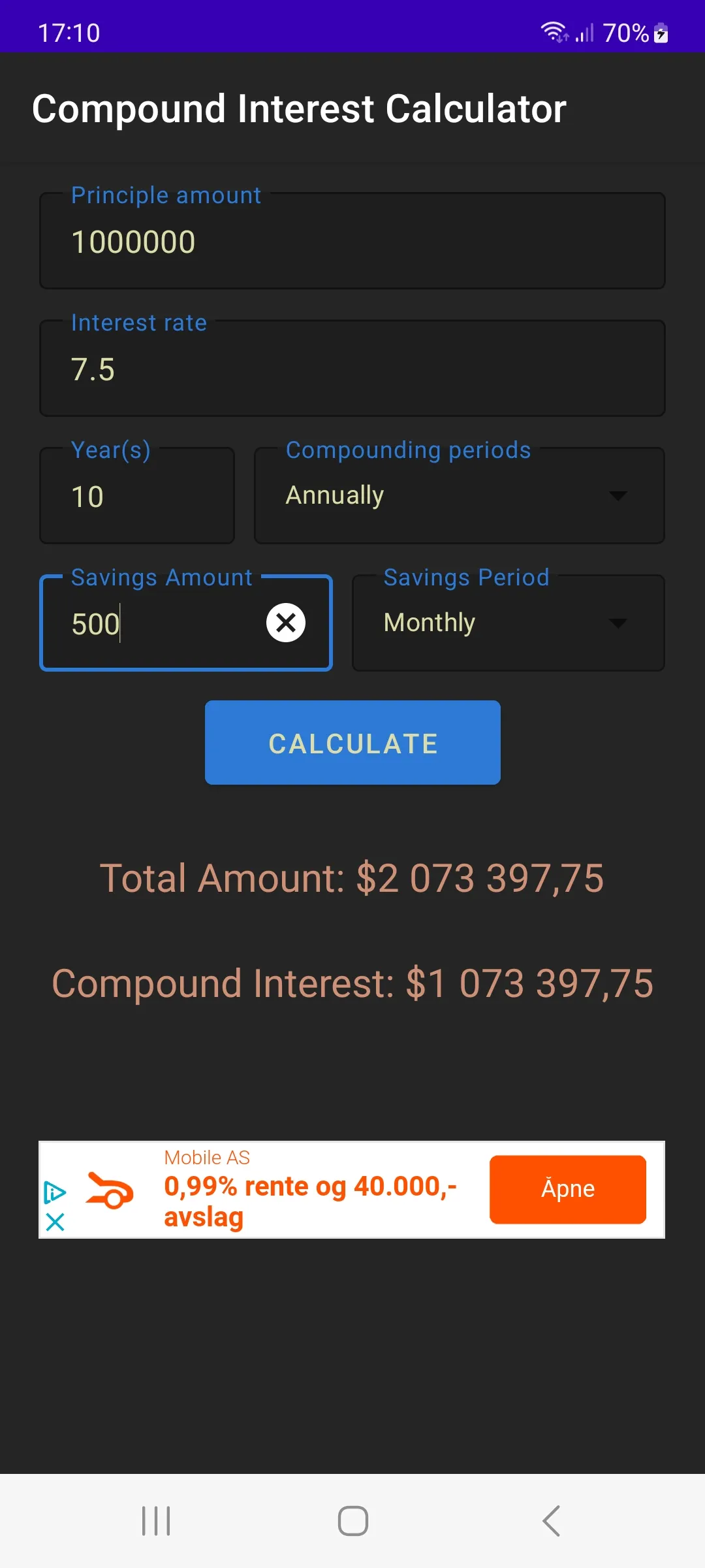 Compound Interest Calculator | Indus Appstore | Screenshot