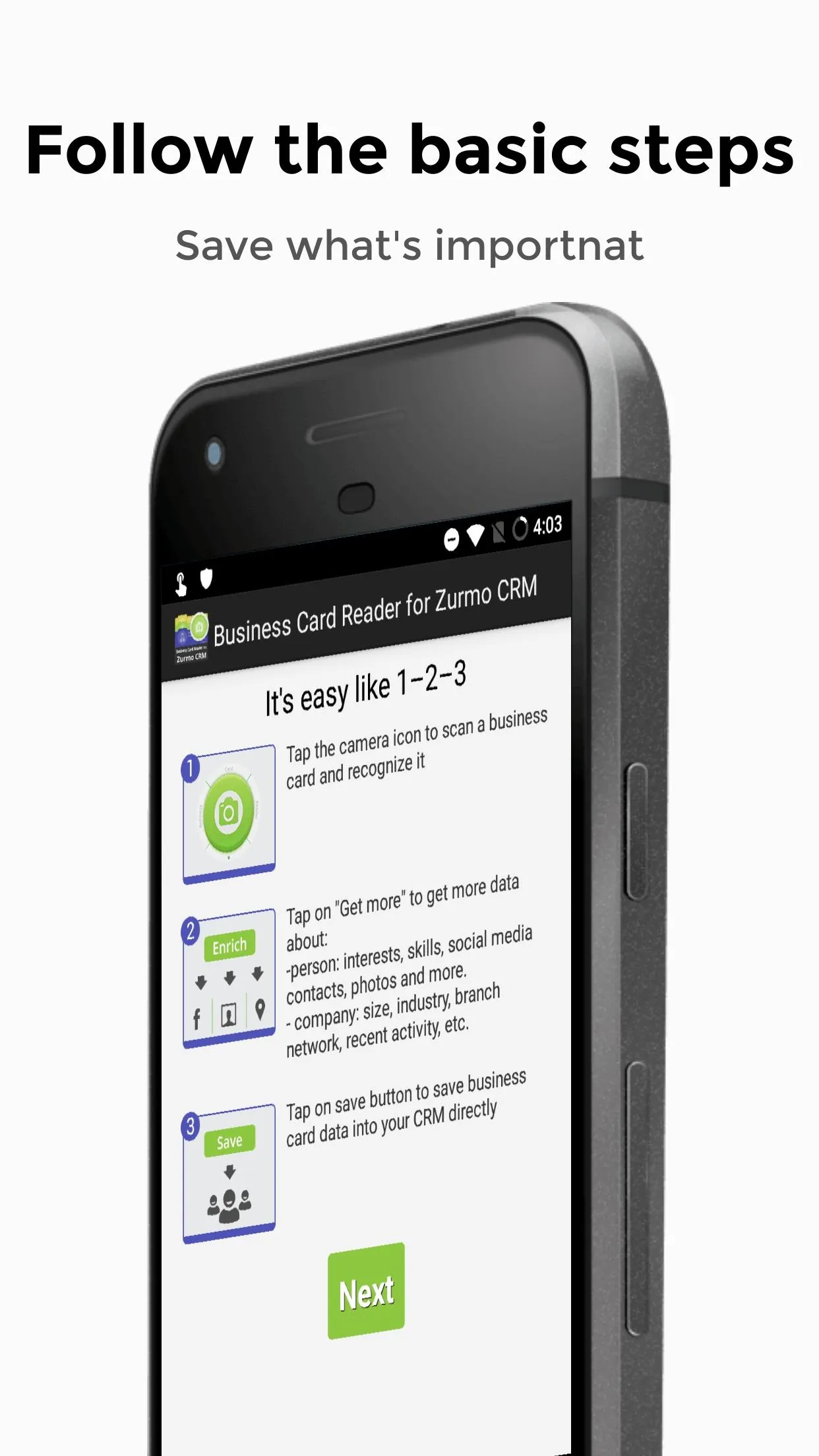 Business Card Reader for Zurmo | Indus Appstore | Screenshot
