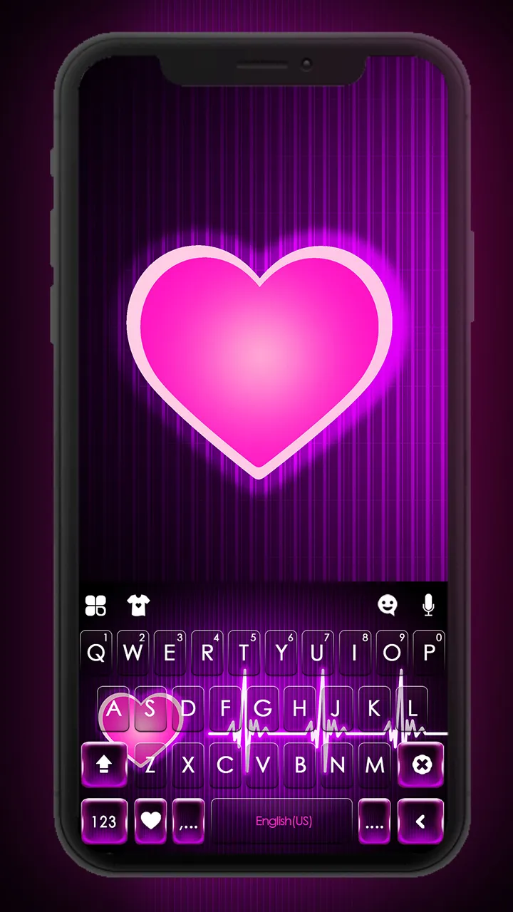 Neon Pink Heartbeat Theme | Indus Appstore | Screenshot