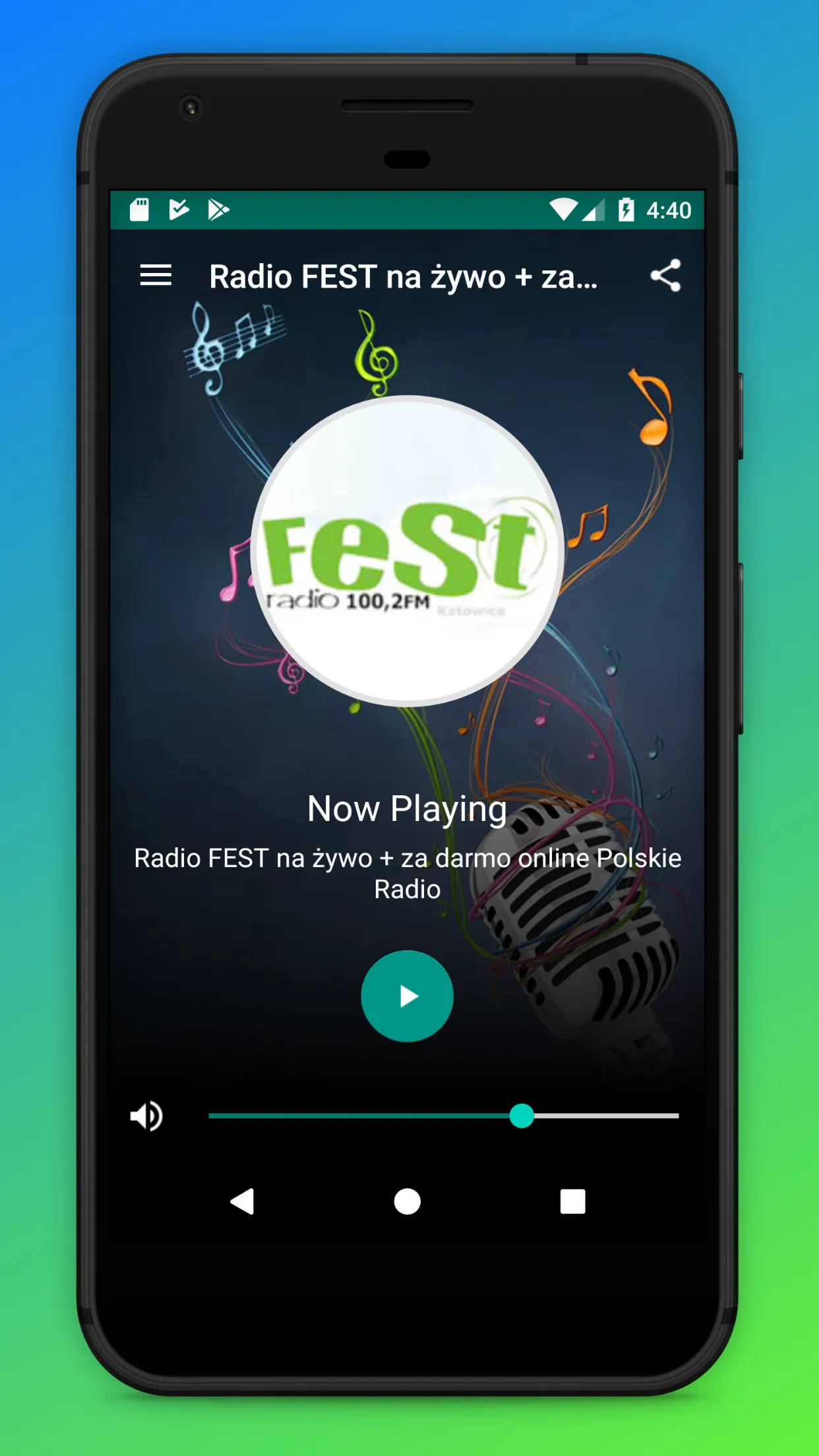 Radio FEST 100.2 Polska Online | Indus Appstore | Screenshot