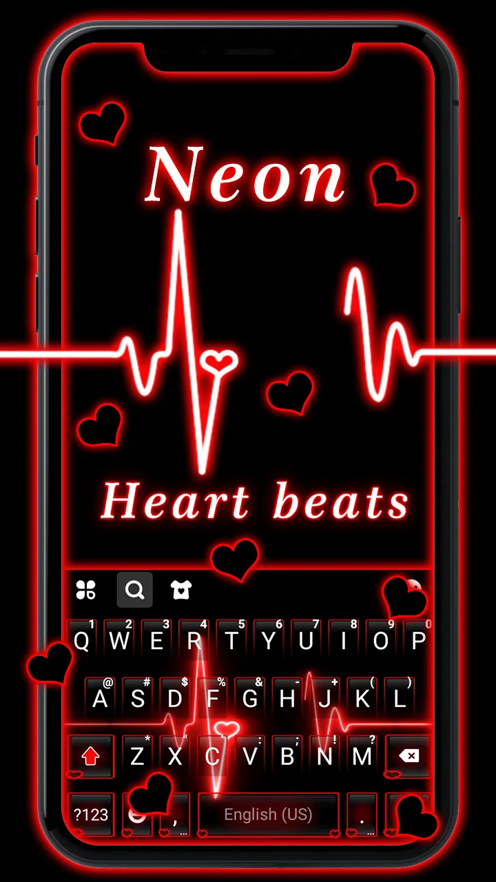 Neon Red Heartbeat Theme | Indus Appstore | Screenshot