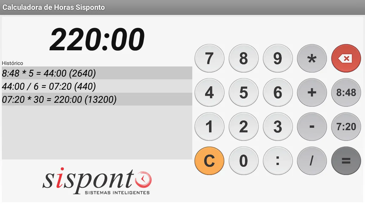 Calculadora de Horas Sisponto | Indus Appstore | Screenshot