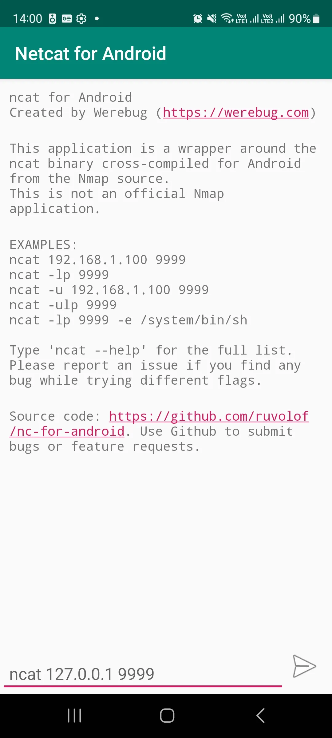 nc - Netcat for Android | Indus Appstore | Screenshot