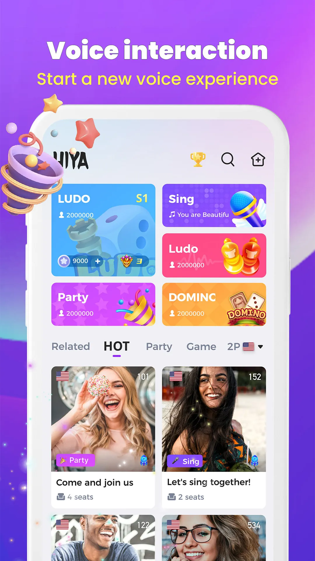 Hiya-Group Voice Chat | Indus Appstore | Screenshot