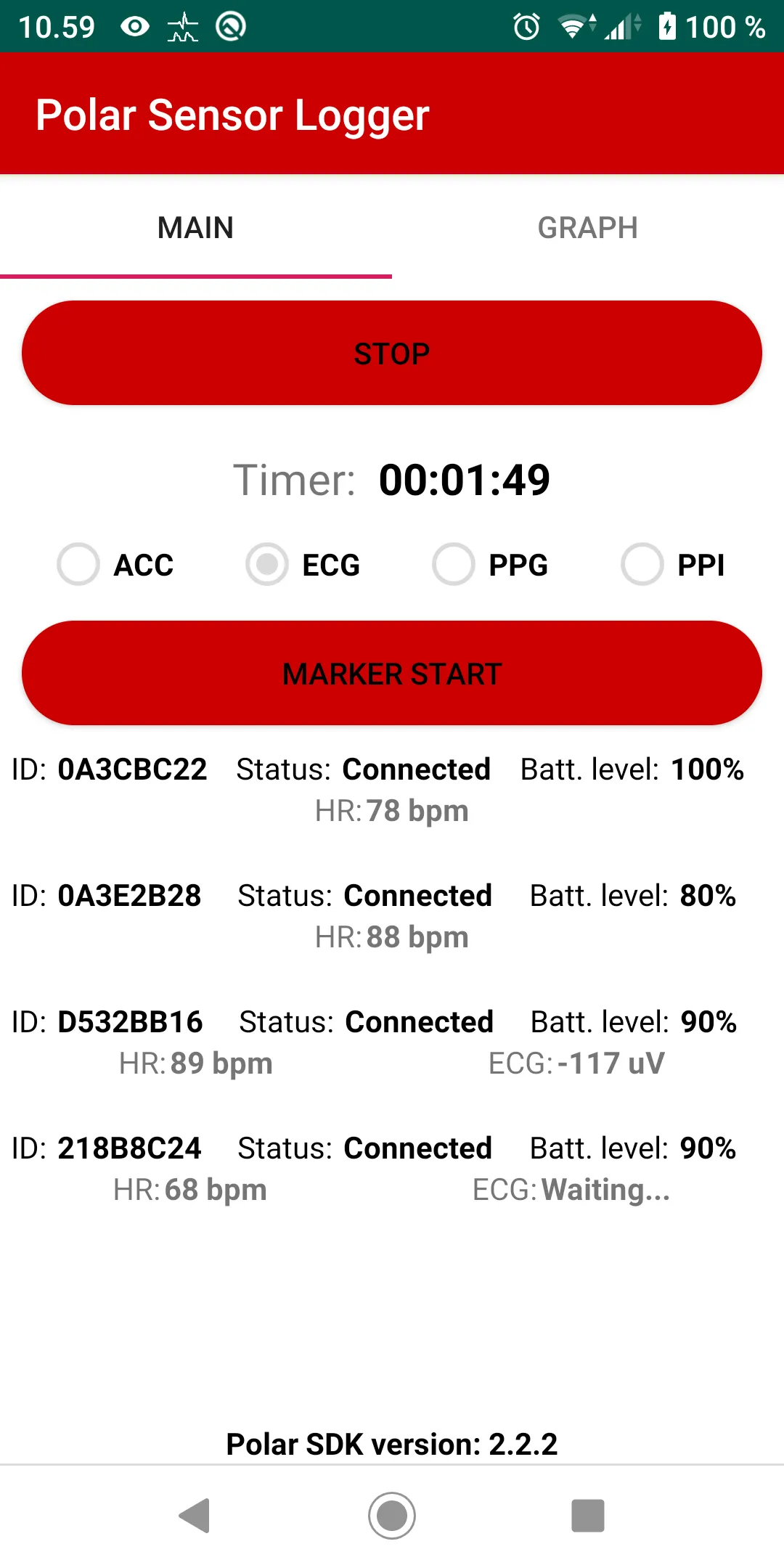 Polar Sensor Logger | Indus Appstore | Screenshot