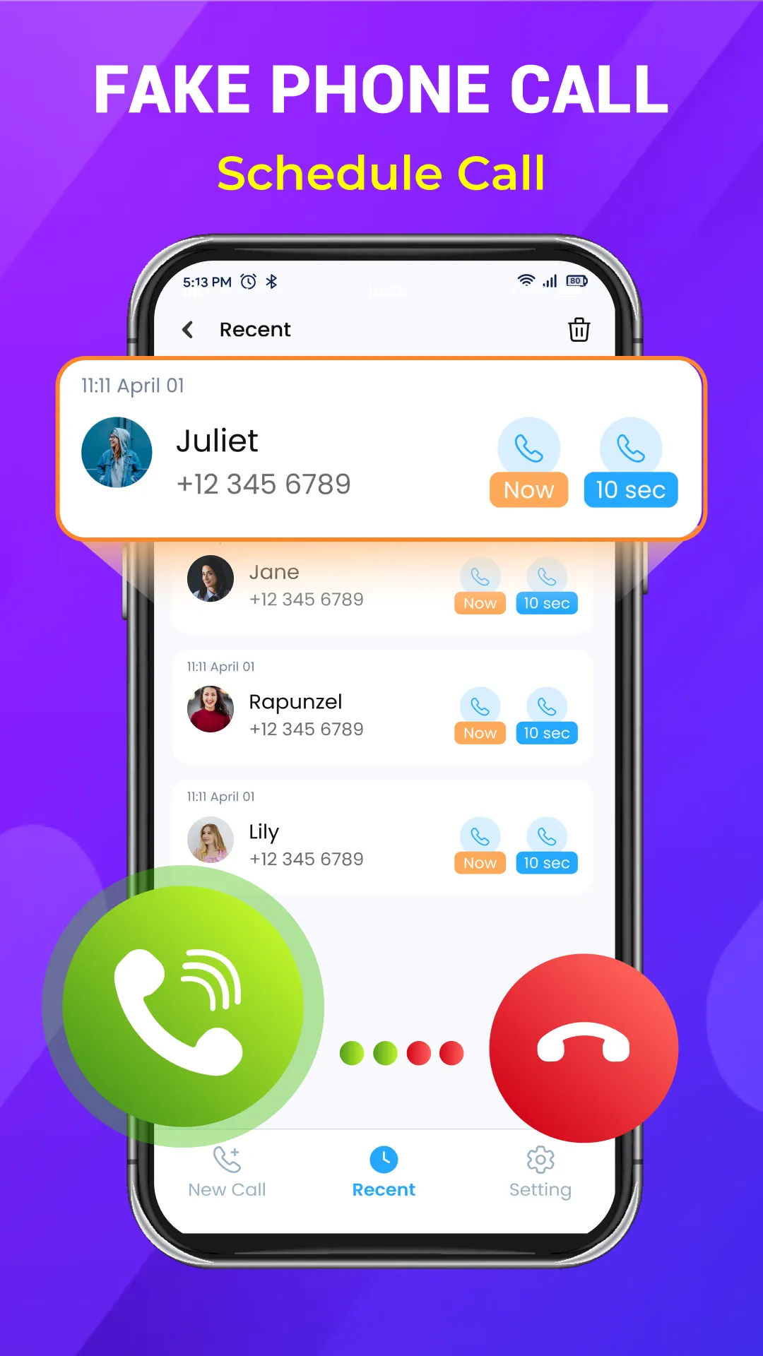 Call screen - Fake phone call | Indus Appstore | Screenshot