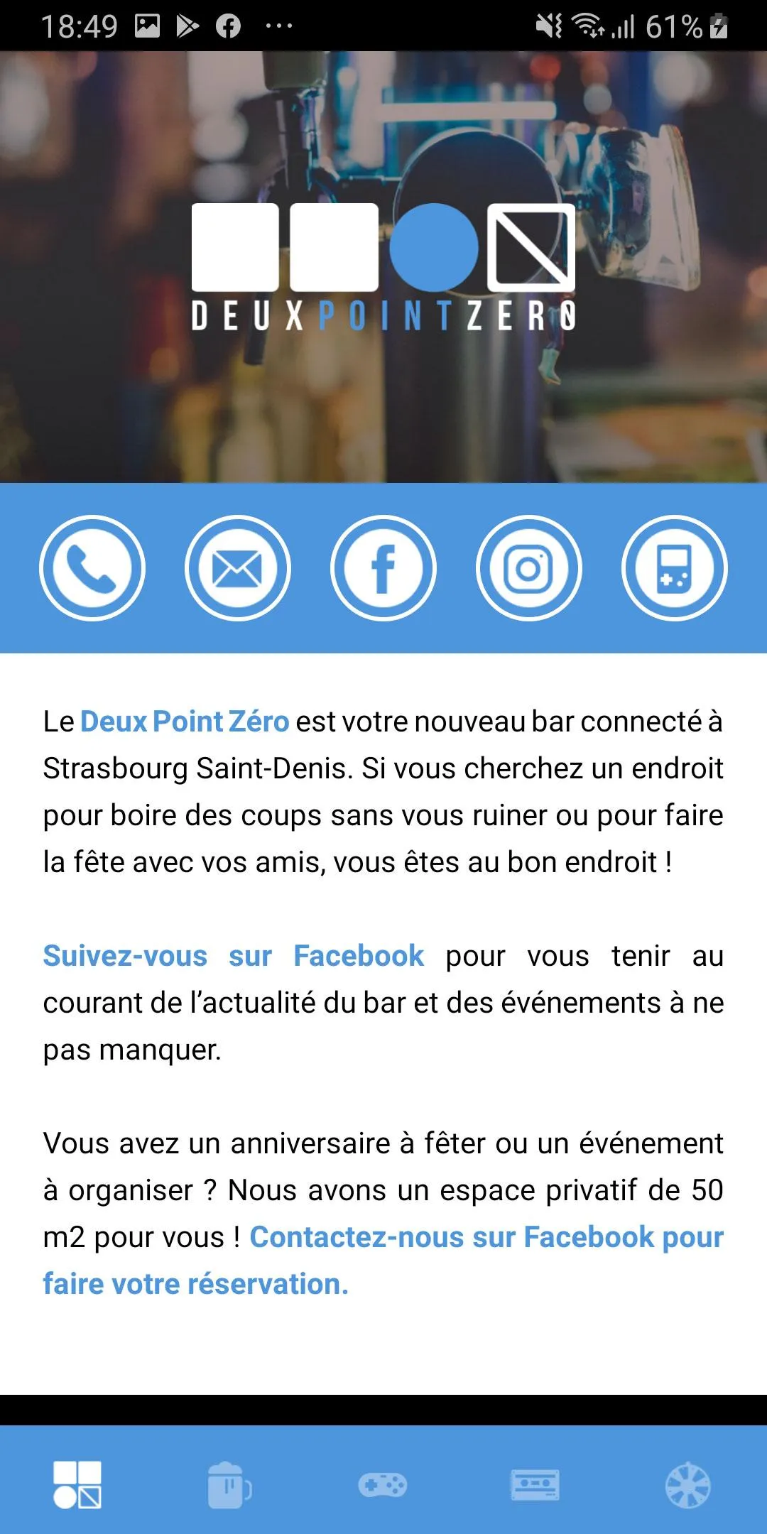 DeuxPointZero - Bar à Paris | Indus Appstore | Screenshot