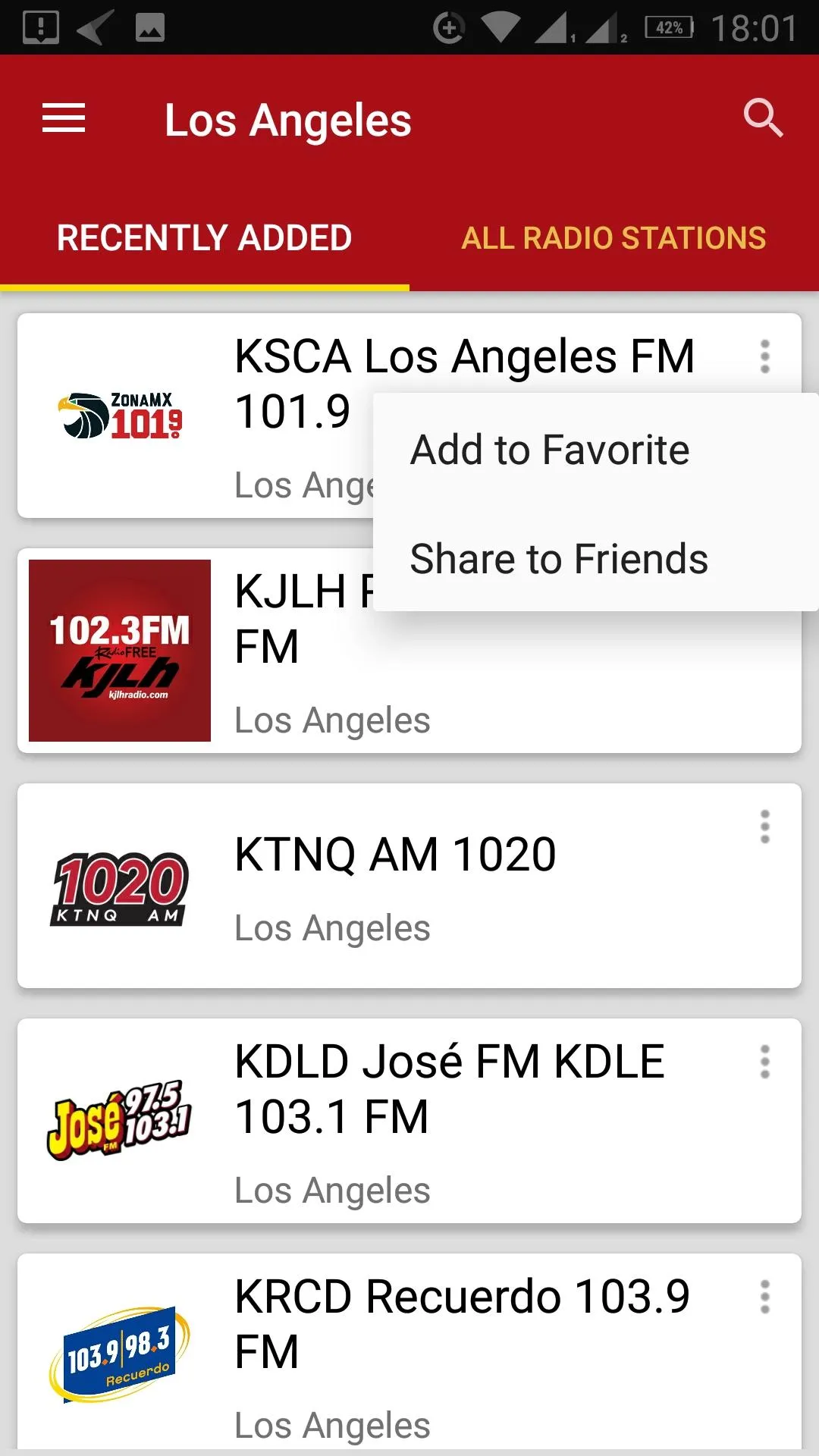 Los Angeles Radio Stations | Indus Appstore | Screenshot