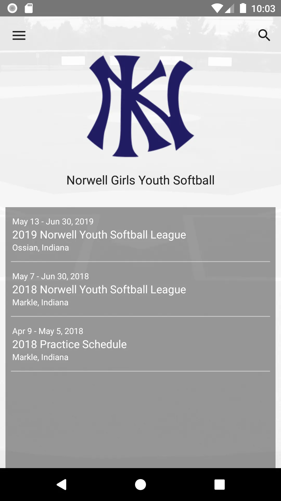 Norwell Girls Youth Softball | Indus Appstore | Screenshot