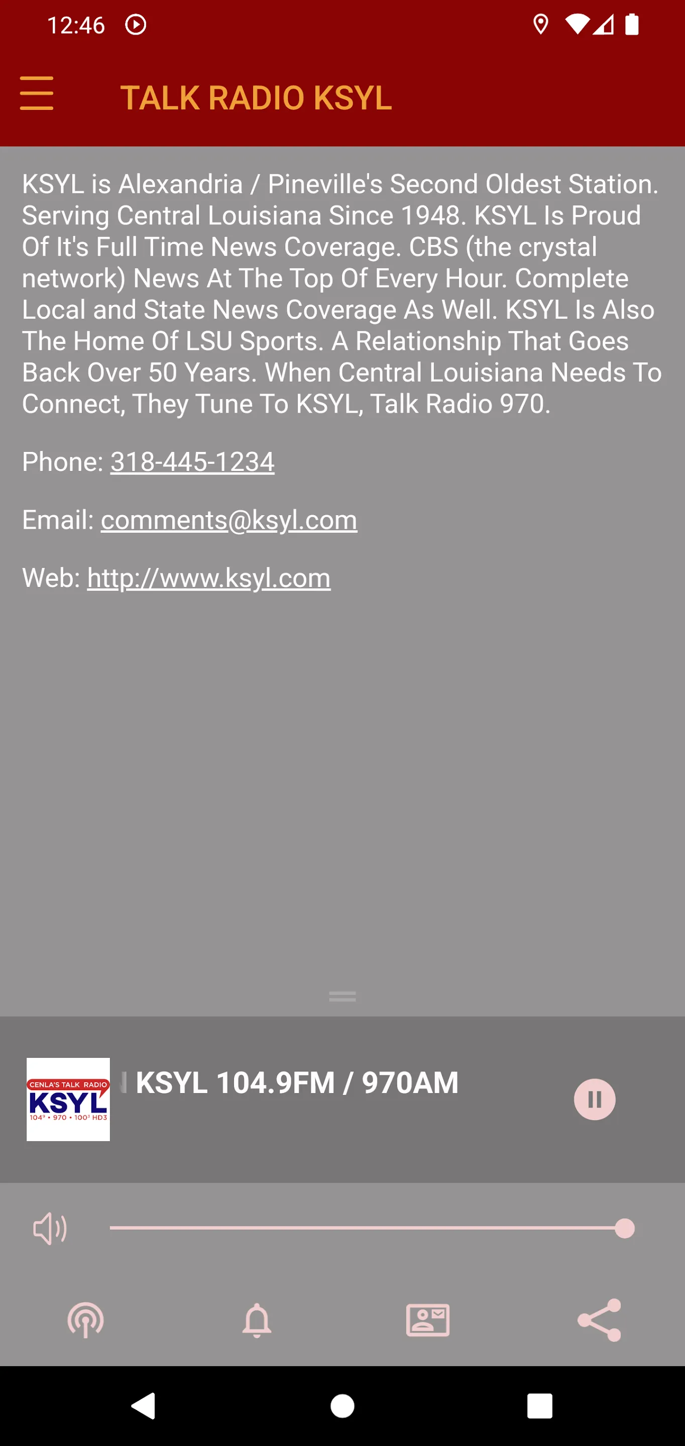 KSYL Cenla's Talkradio | Indus Appstore | Screenshot