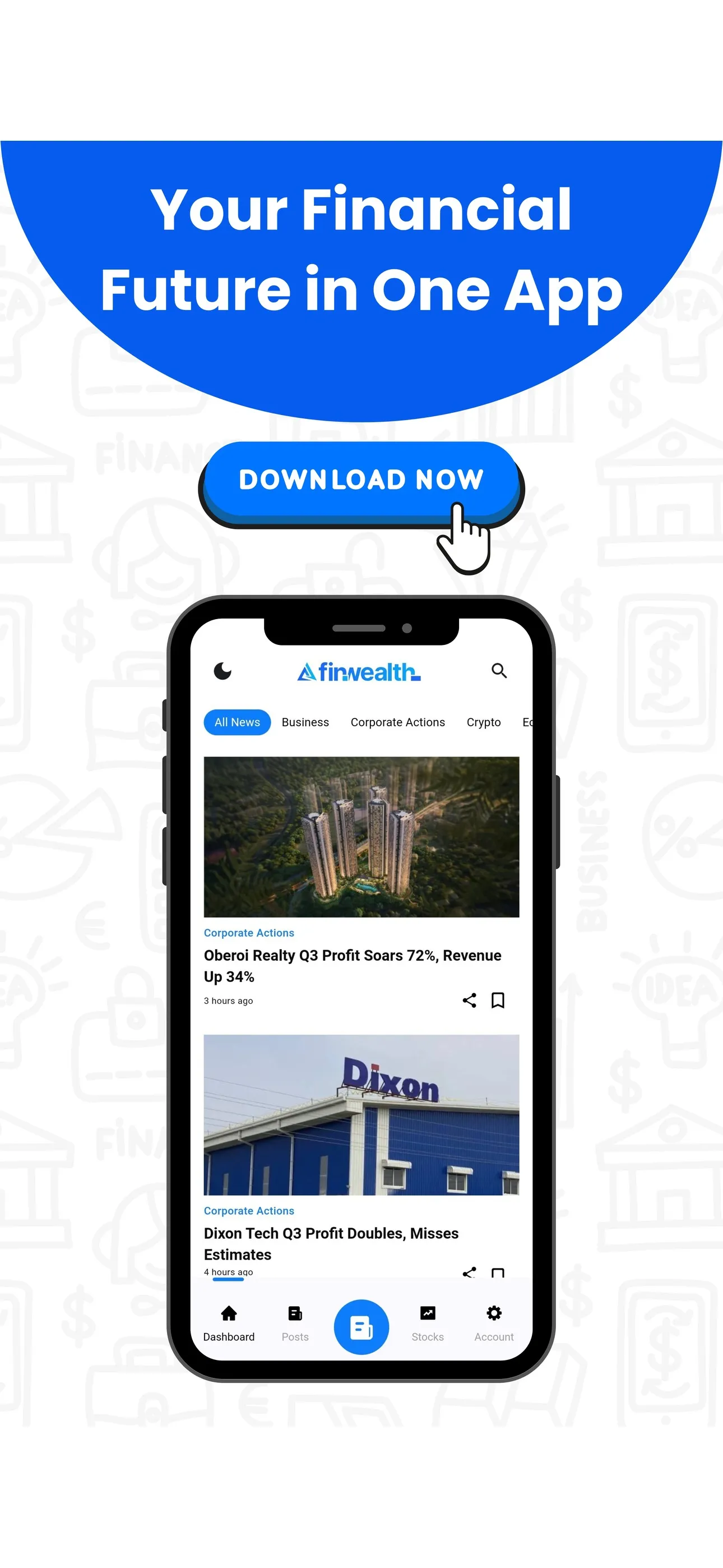 Finwealth | News in 60 words | Indus Appstore | Screenshot