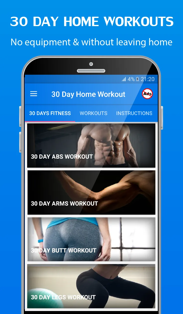 30 Day Home Workouts | Indus Appstore | Screenshot