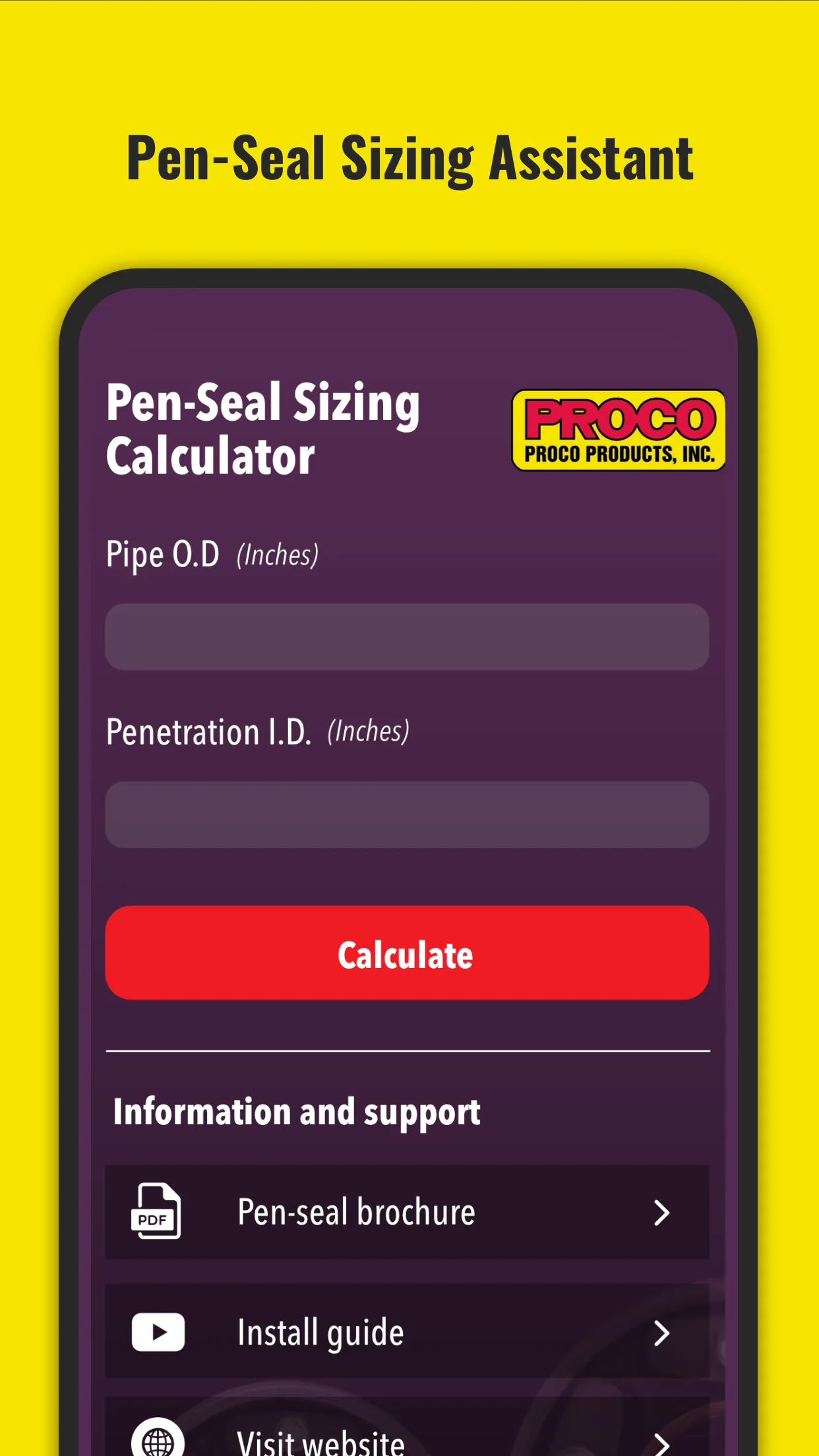 PROCO Pen-Seal calculator | Indus Appstore | Screenshot