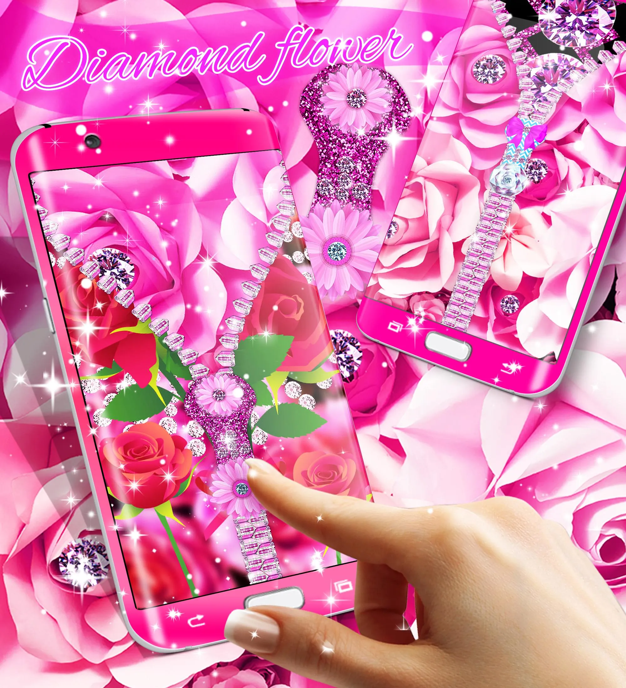 Zipper diamond flower locker | Indus Appstore | Screenshot