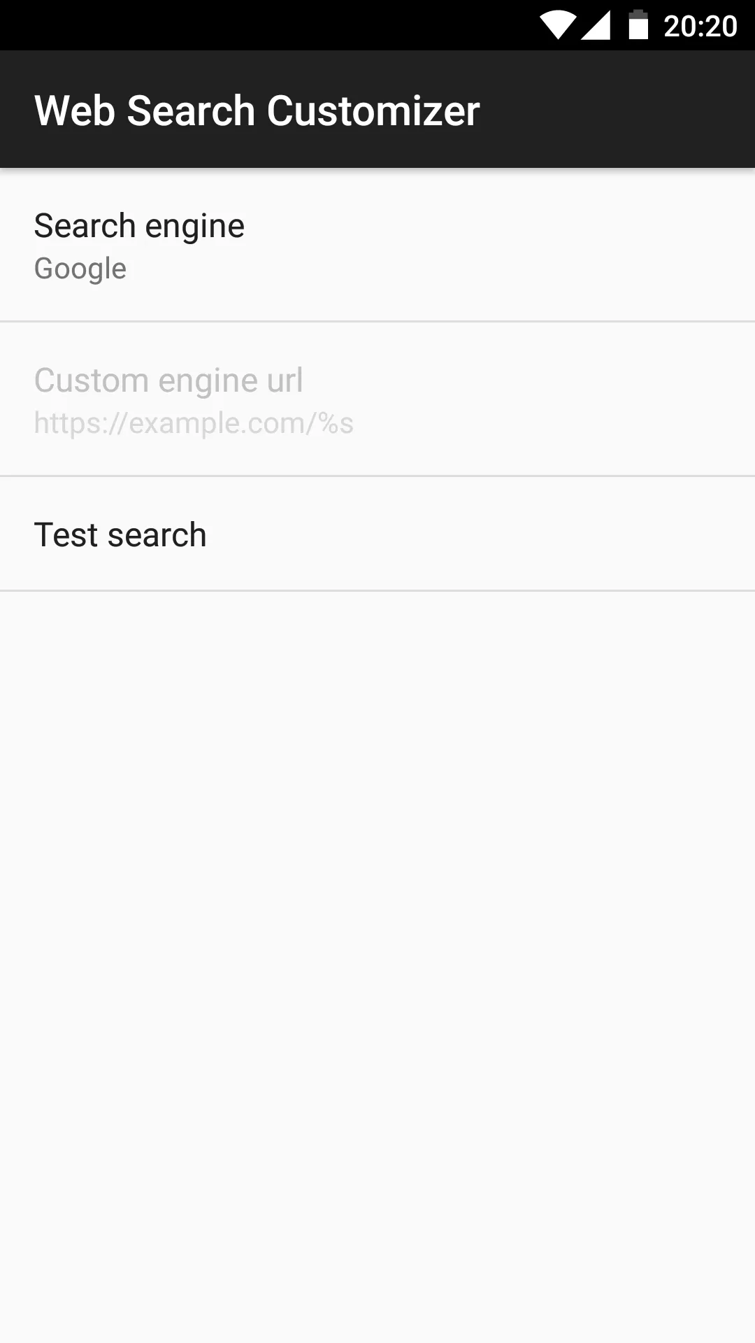 Web Search Customizer | Indus Appstore | Screenshot