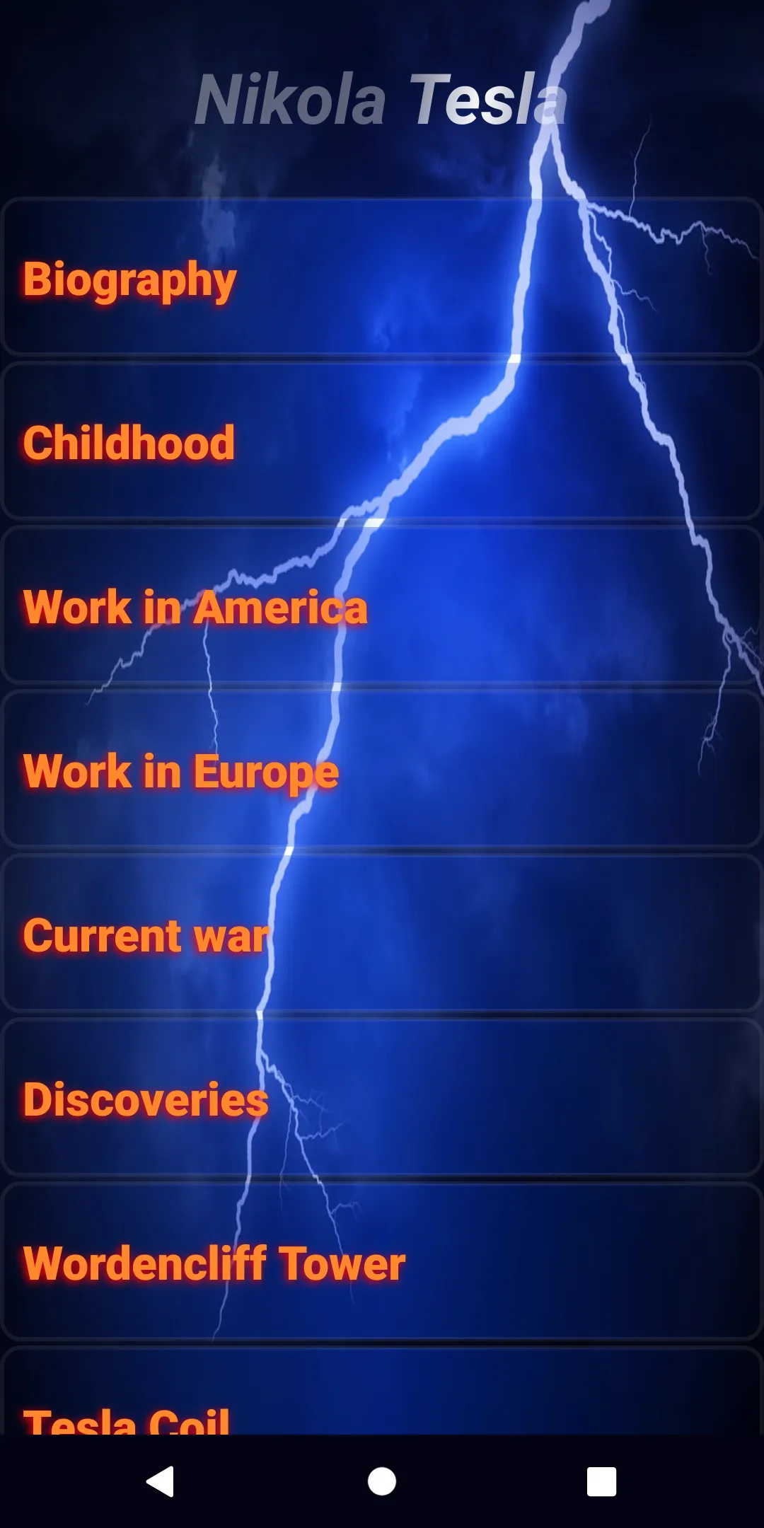 Nikola Tesla. Biography. | Indus Appstore | Screenshot