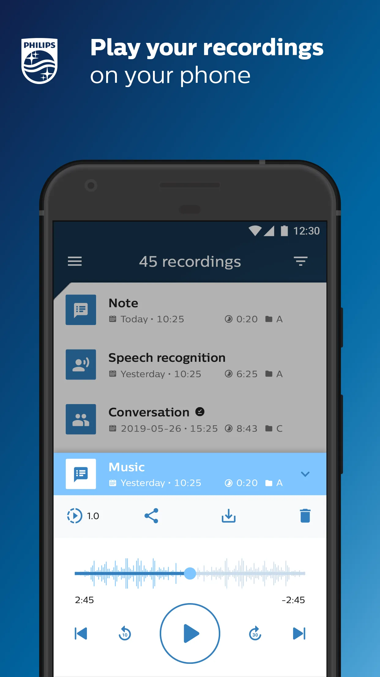 Philips VoiceTracer | Indus Appstore | Screenshot