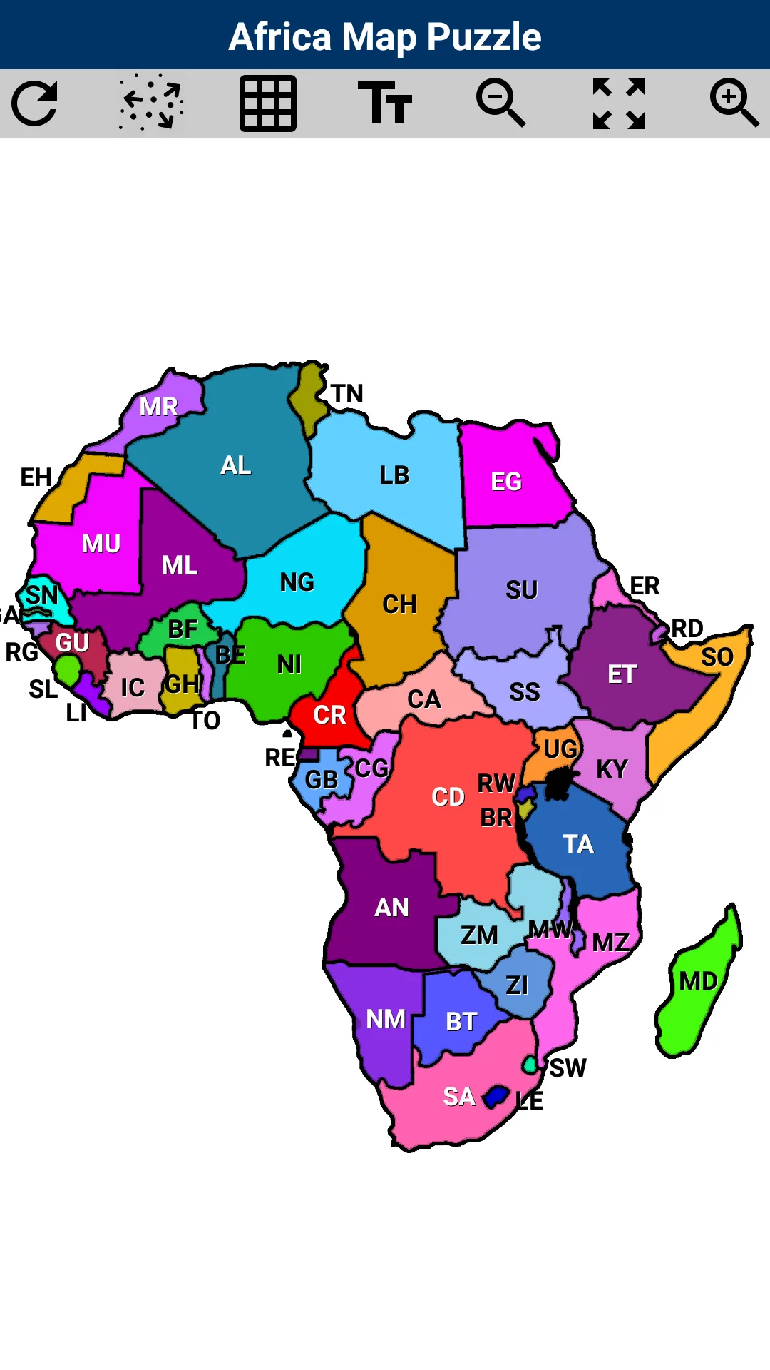 Africa Map Puzzle | Indus Appstore | Screenshot