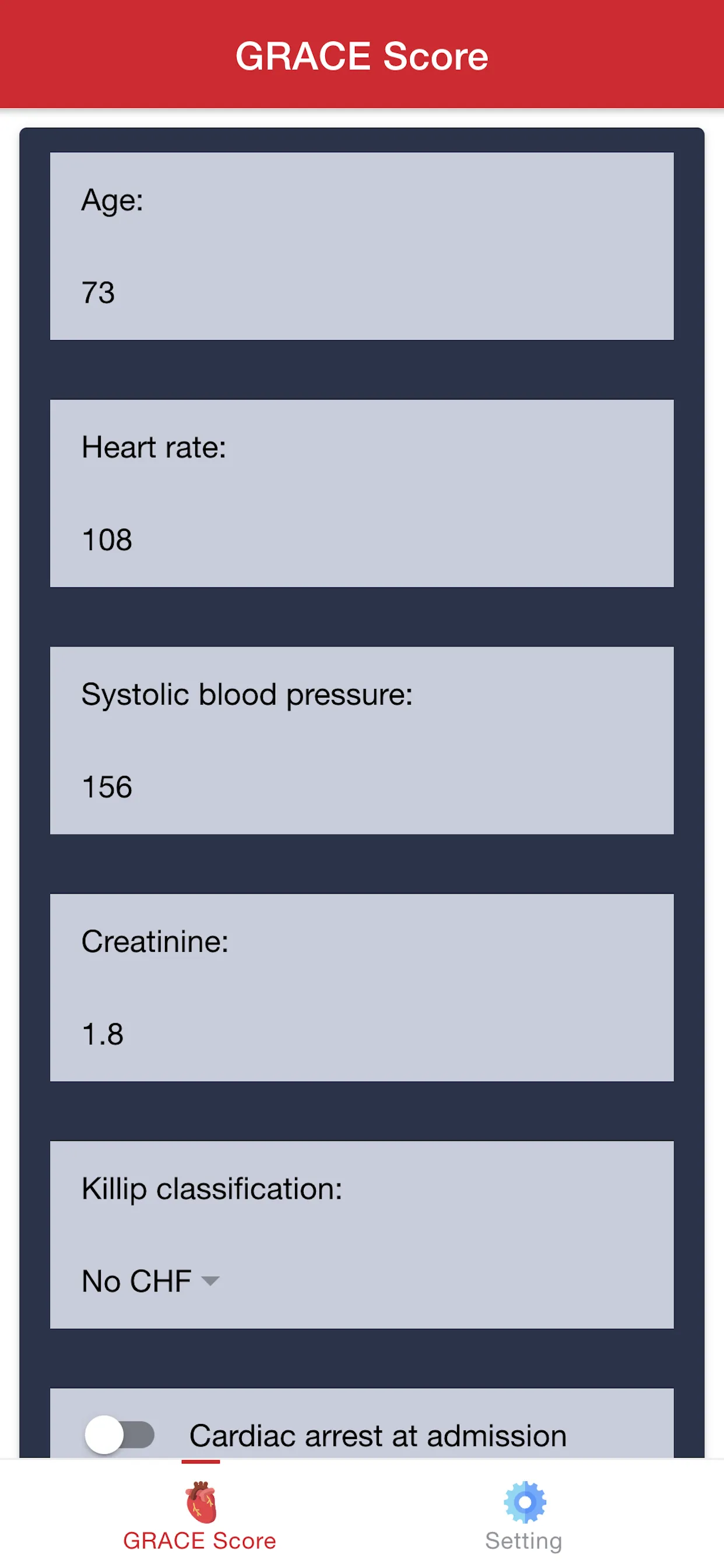 GRACE Risk Score | Indus Appstore | Screenshot