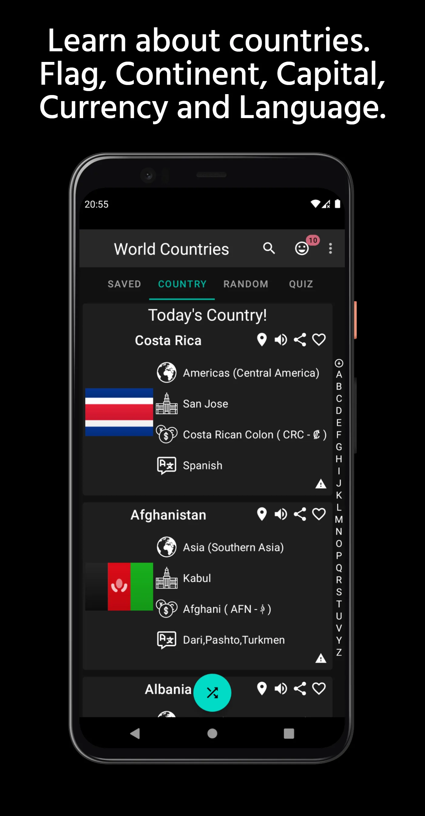 Country Capital and Flag Quiz | Indus Appstore | Screenshot