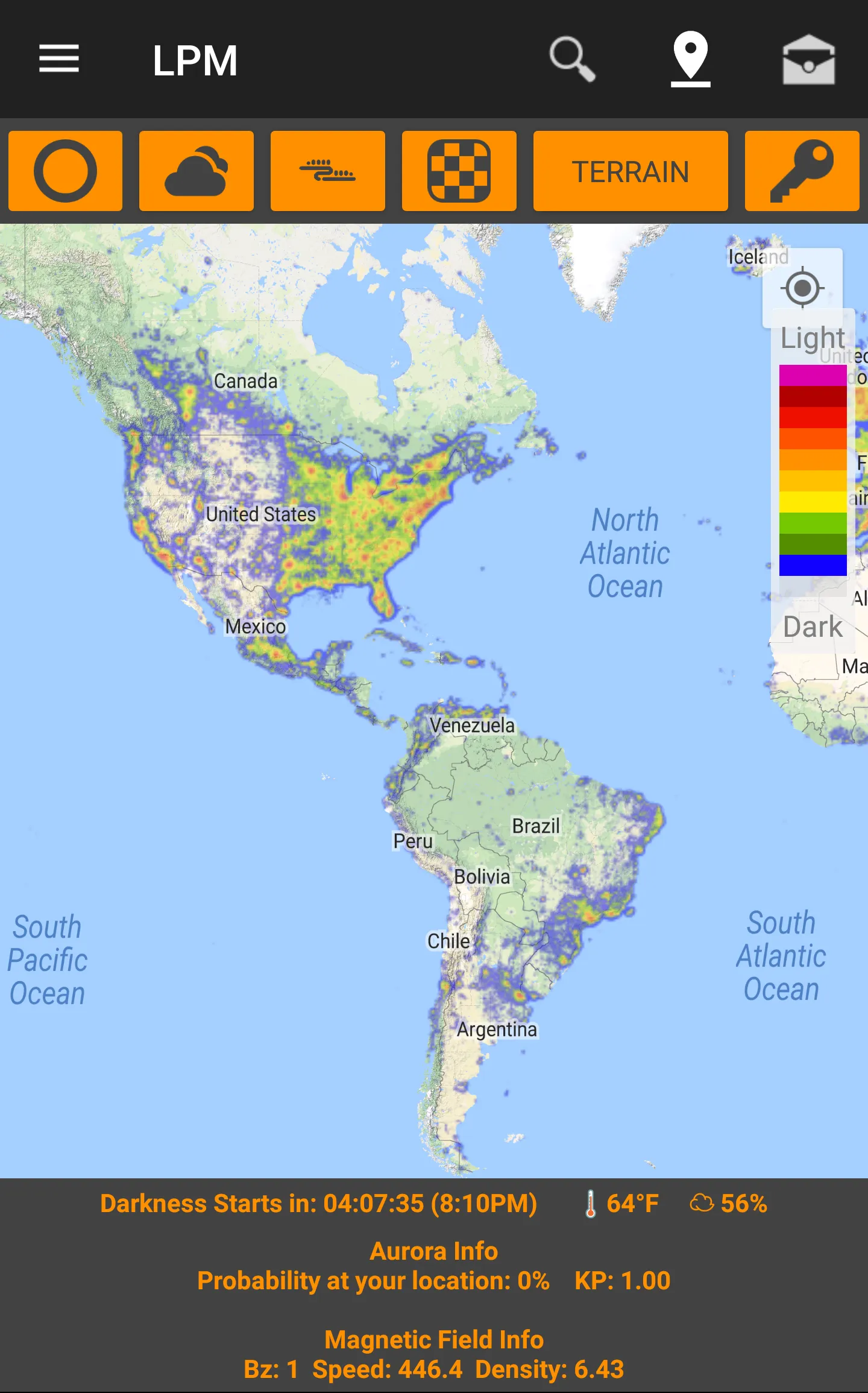 Light Pollution Map - Dark Sky | Indus Appstore | Screenshot