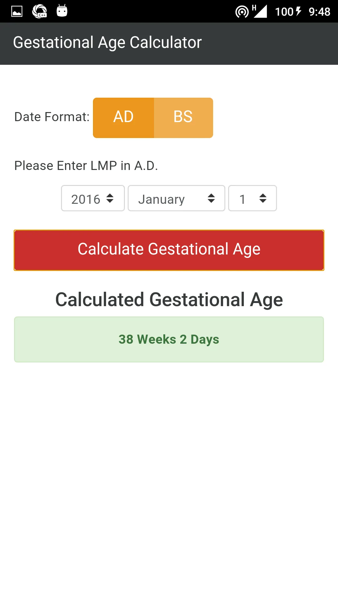 Gestational Age | Indus Appstore | Screenshot