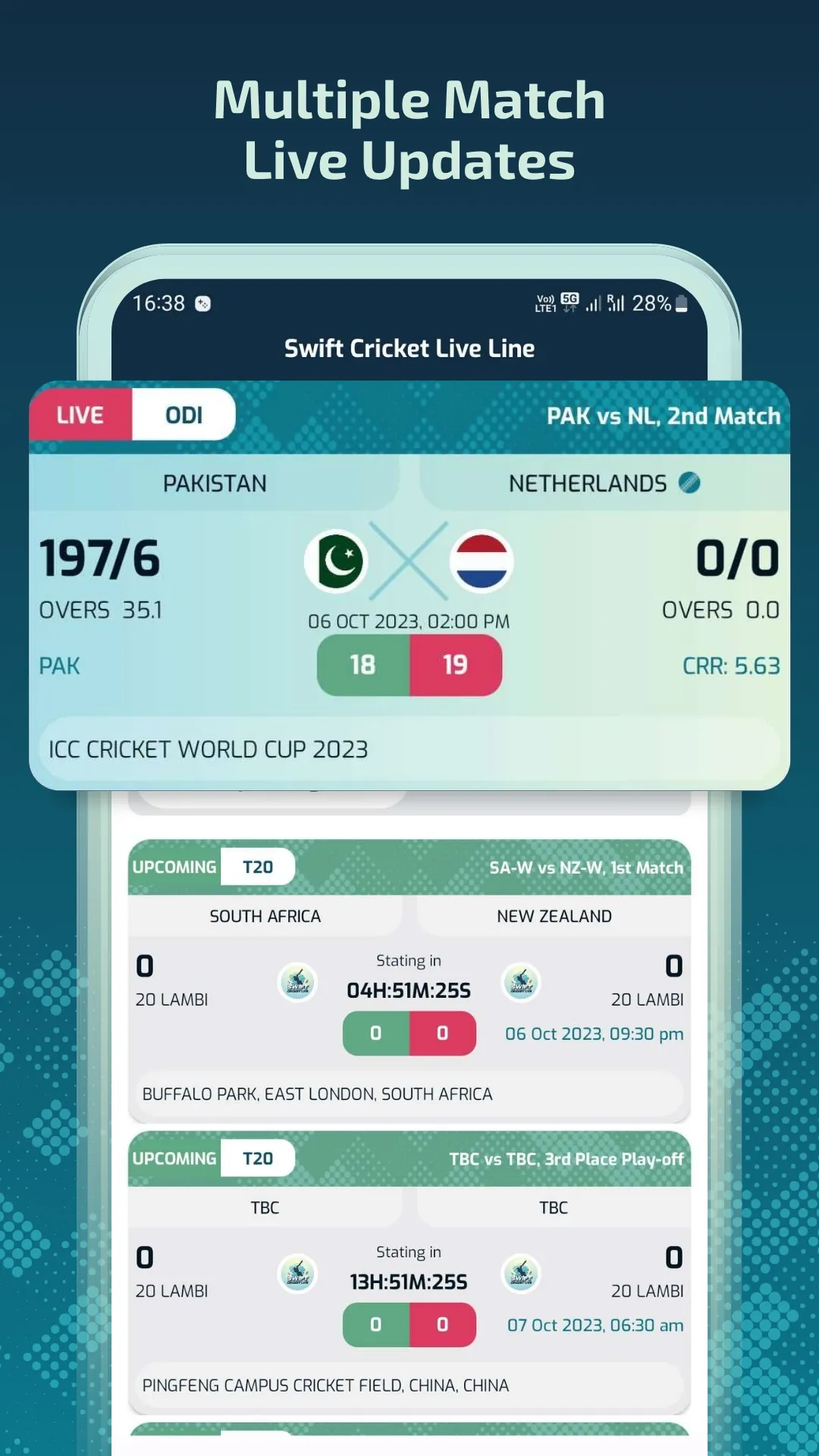 Swift Cricket Live Line | Indus Appstore | Screenshot