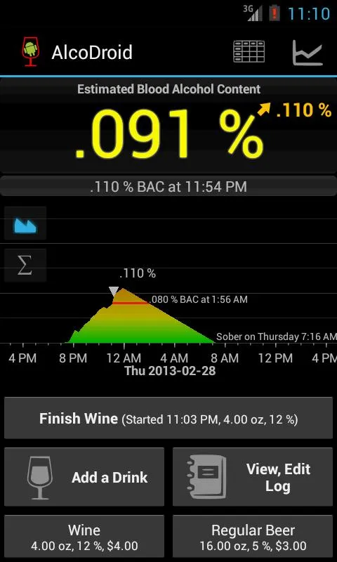 AlcoDroid Alcohol Tracker | Indus Appstore | Screenshot