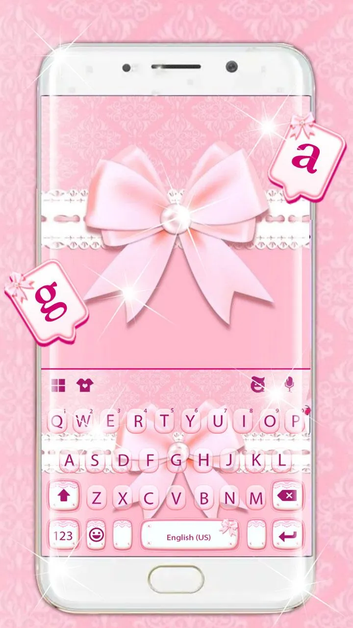 Fancy Pink Bowknot Keyboard Th | Indus Appstore | Screenshot