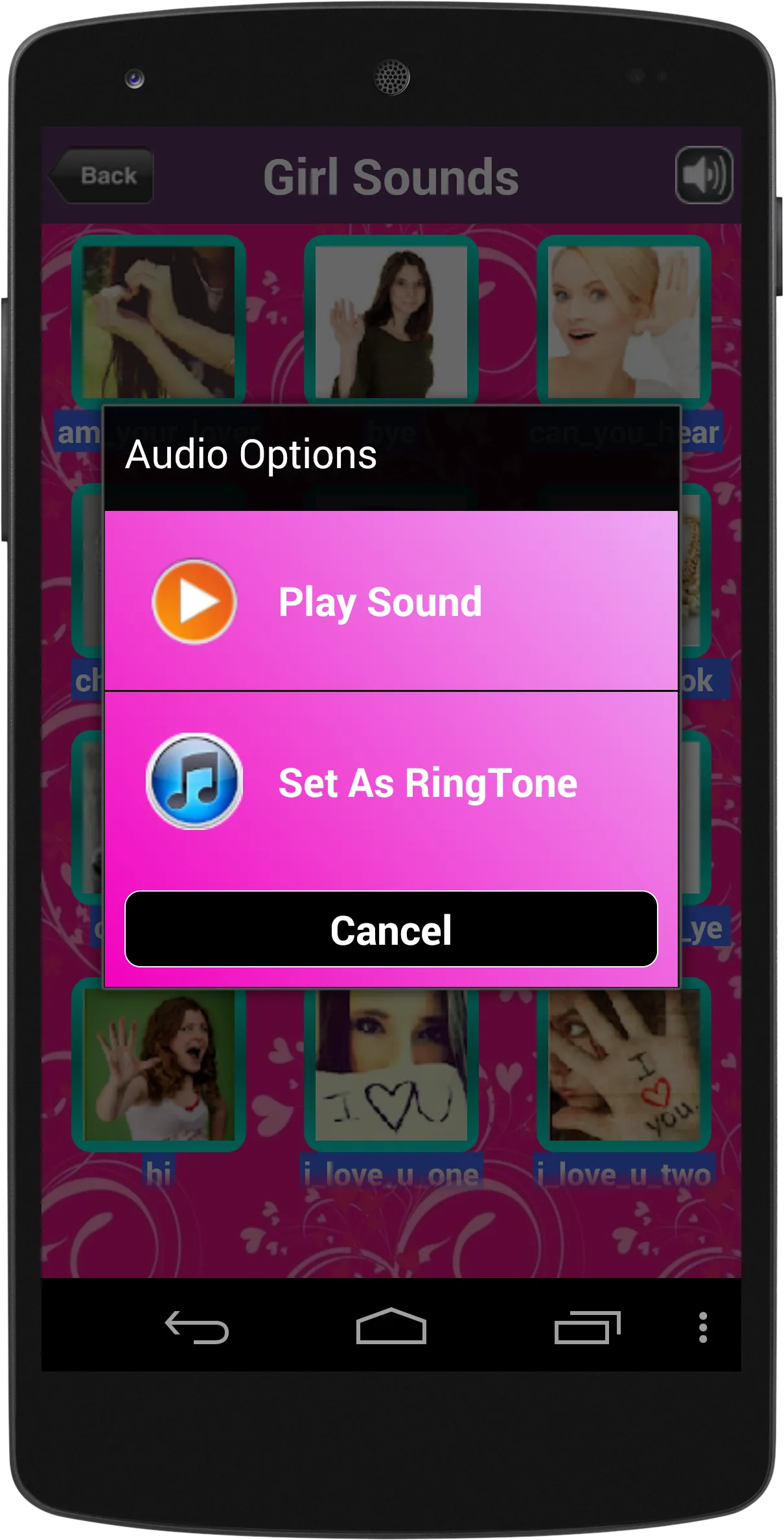 Girl Sounds RingTones | Indus Appstore | Screenshot