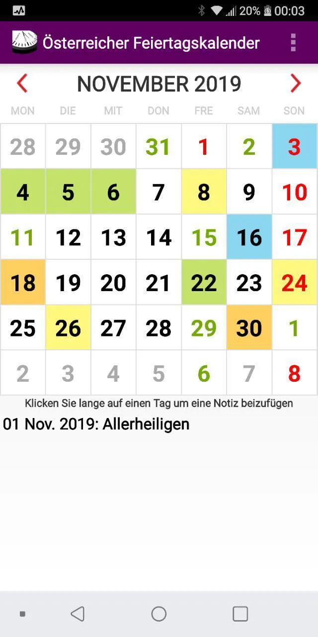 Kalender 2023 Österreich | Indus Appstore | Screenshot