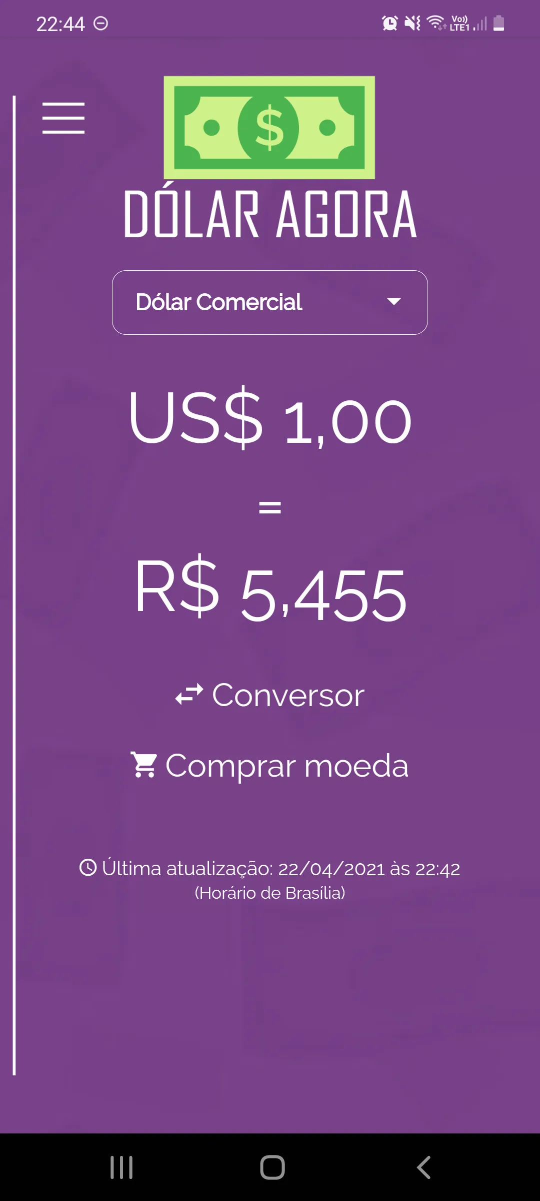 Dólar Agora - cotação e alerta | Indus Appstore | Screenshot