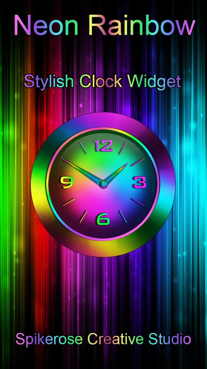 Neon Rainbow Clock Widget | Indus Appstore | Screenshot