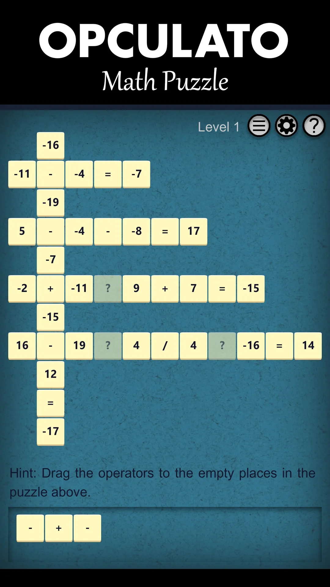 OPCULATO - Math Puzzle | Indus Appstore | Screenshot