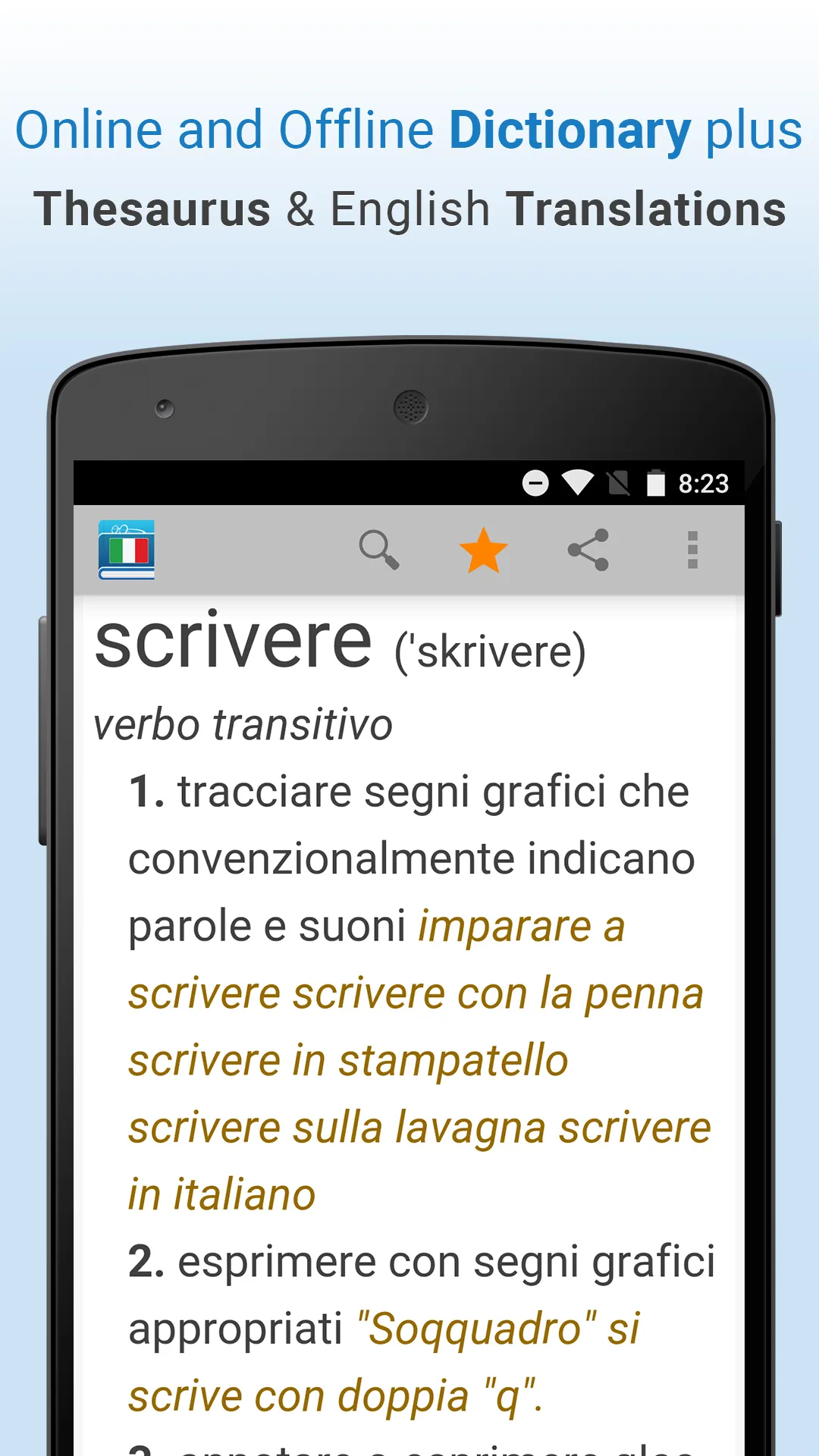 Italian Dictionary & Thesaurus | Indus Appstore | Screenshot