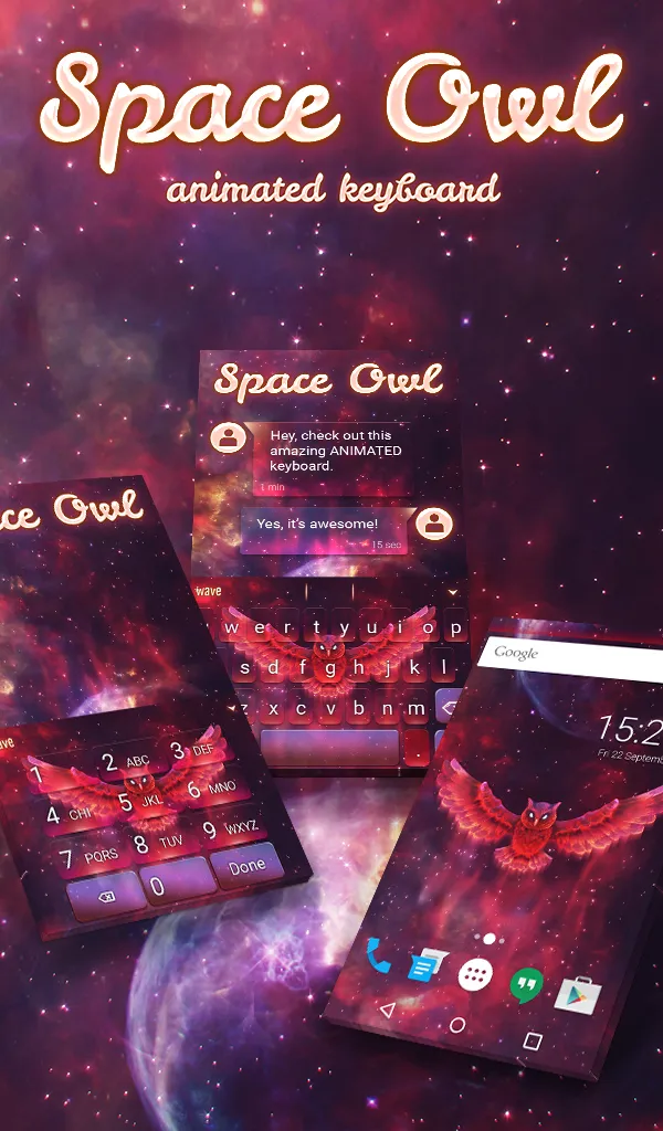 Space Owl Keyboard & Wallpaper | Indus Appstore | Screenshot